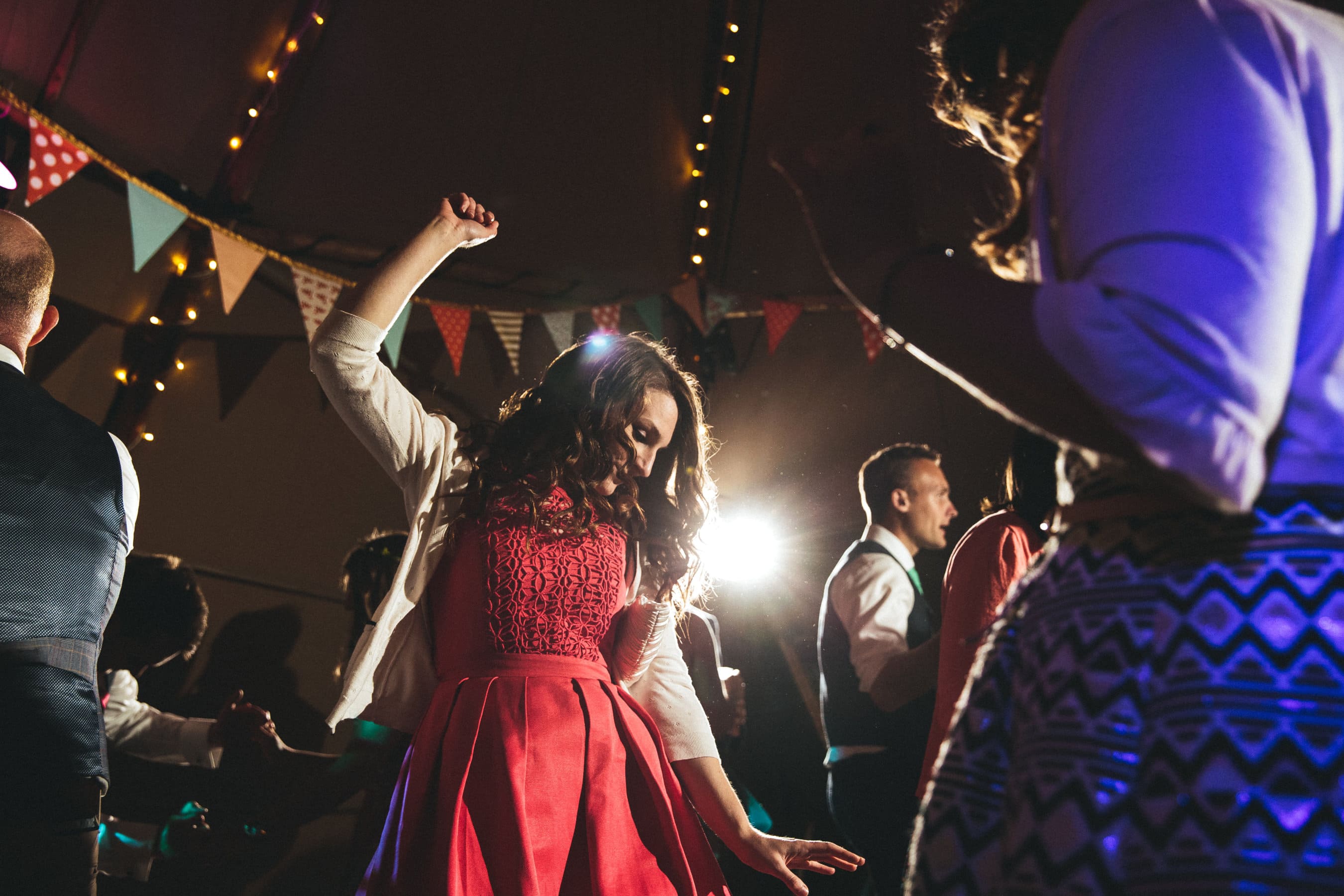 tipi wedding dancing