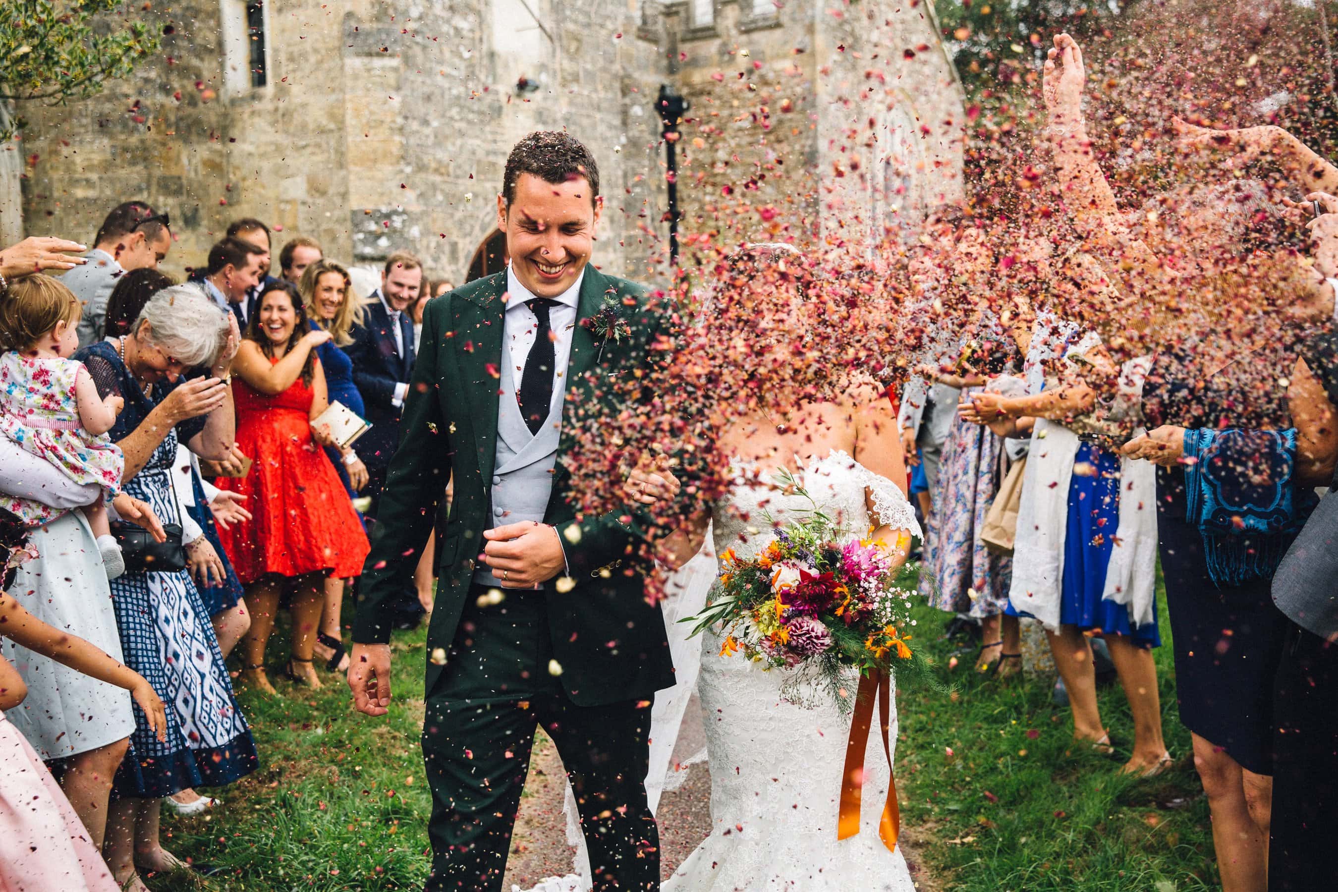 confetti shot wedding photography