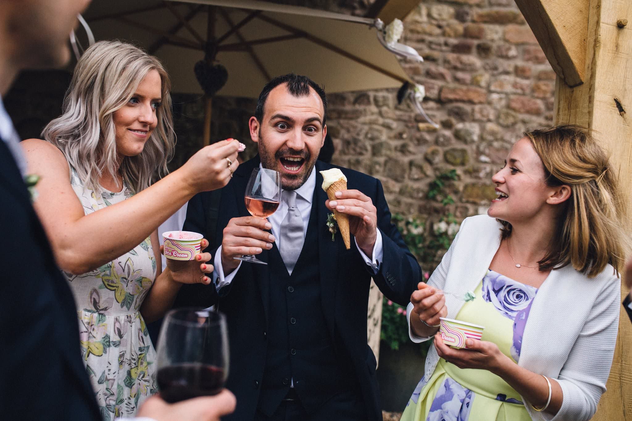 ice cream at wedding