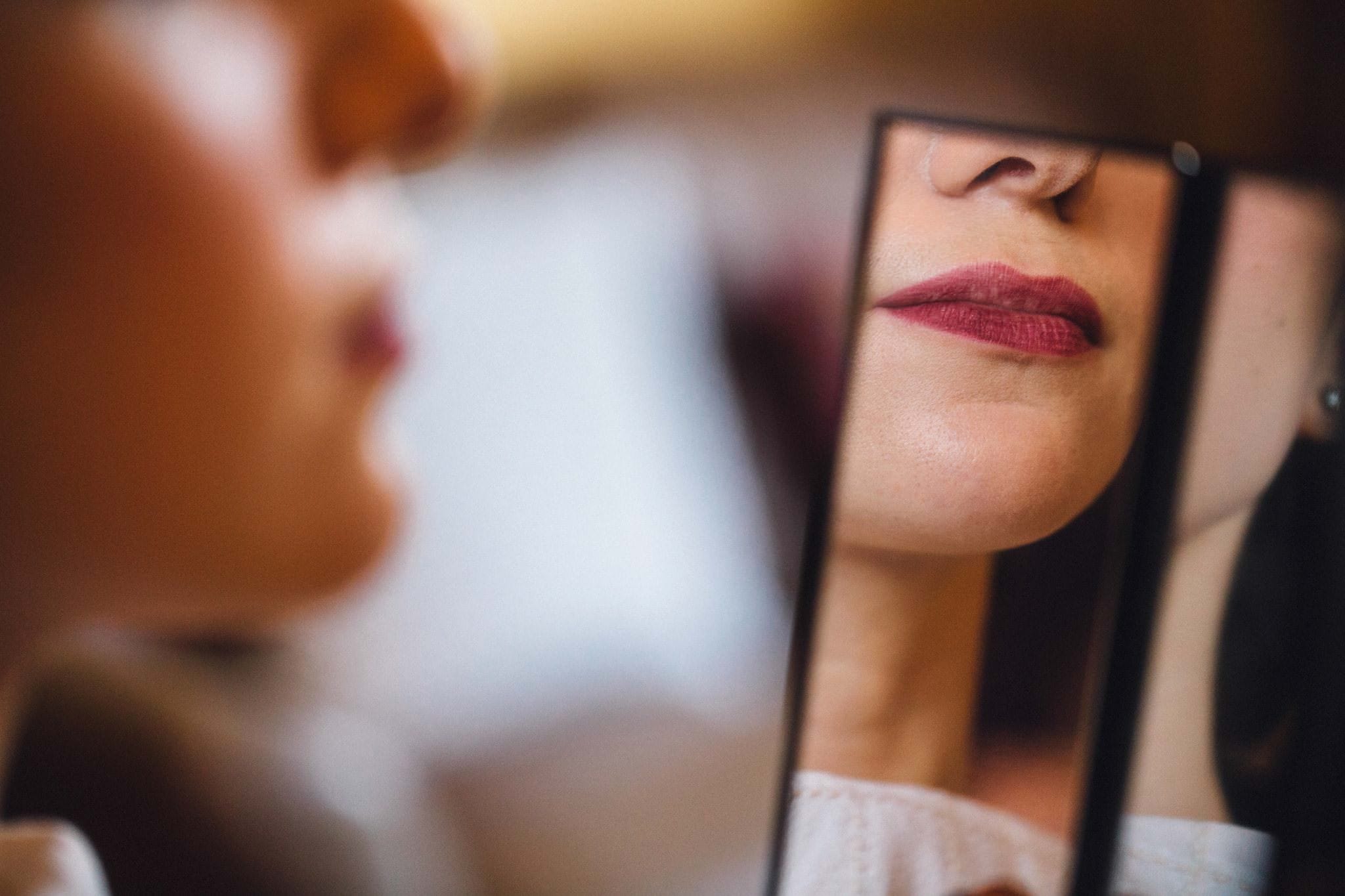 bride's reflection