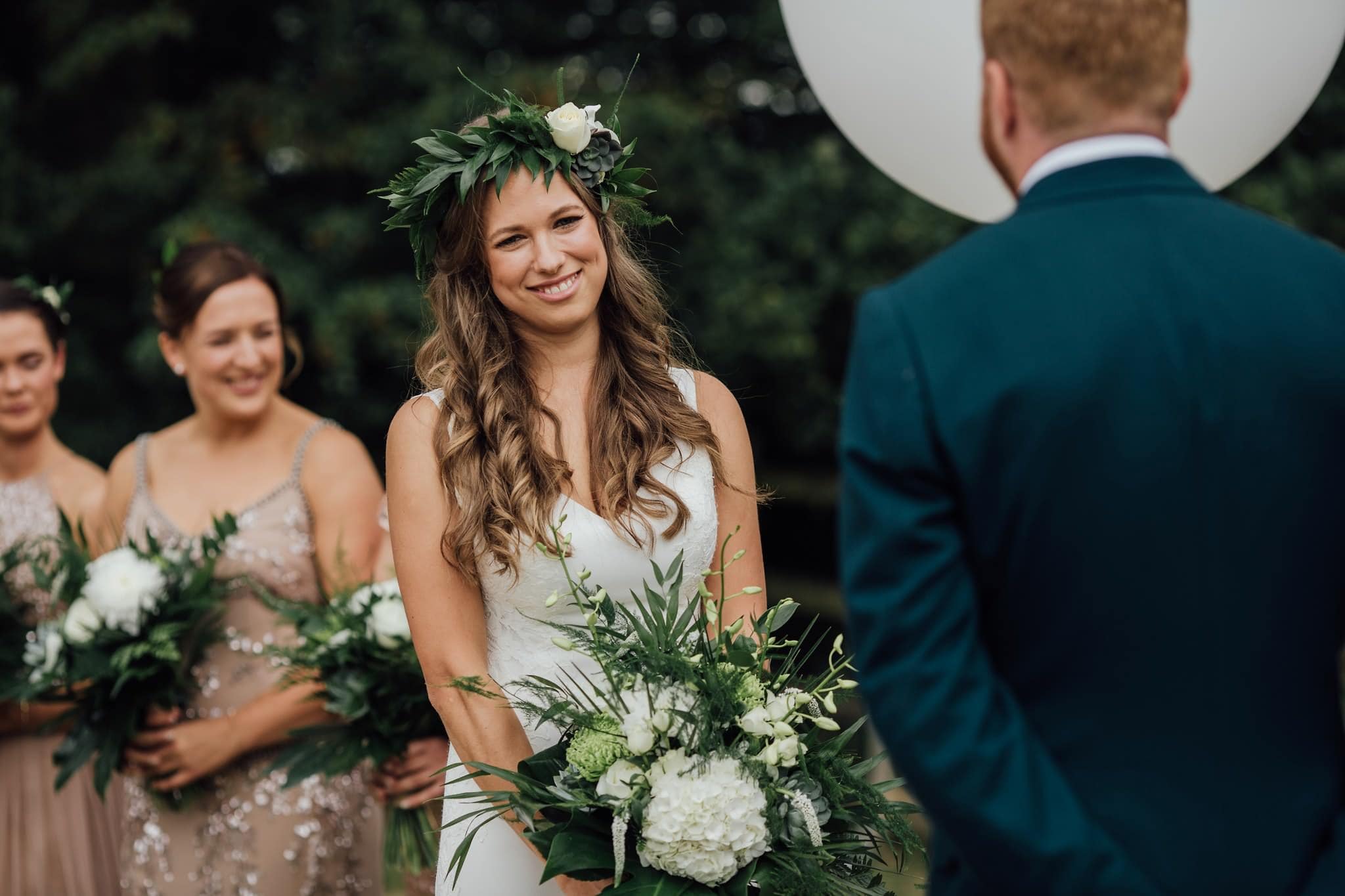 white green and gold wedding