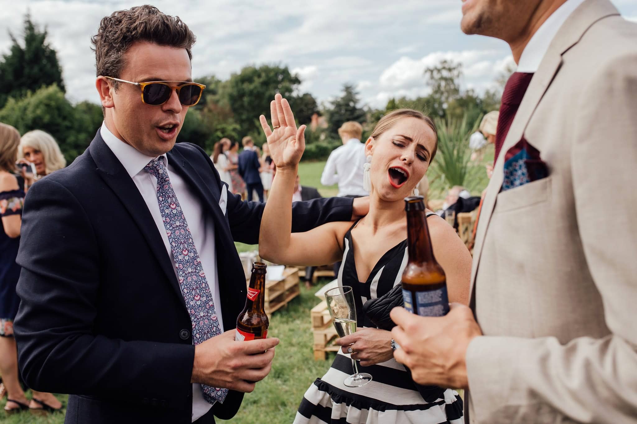 wedding guests at tipi reception