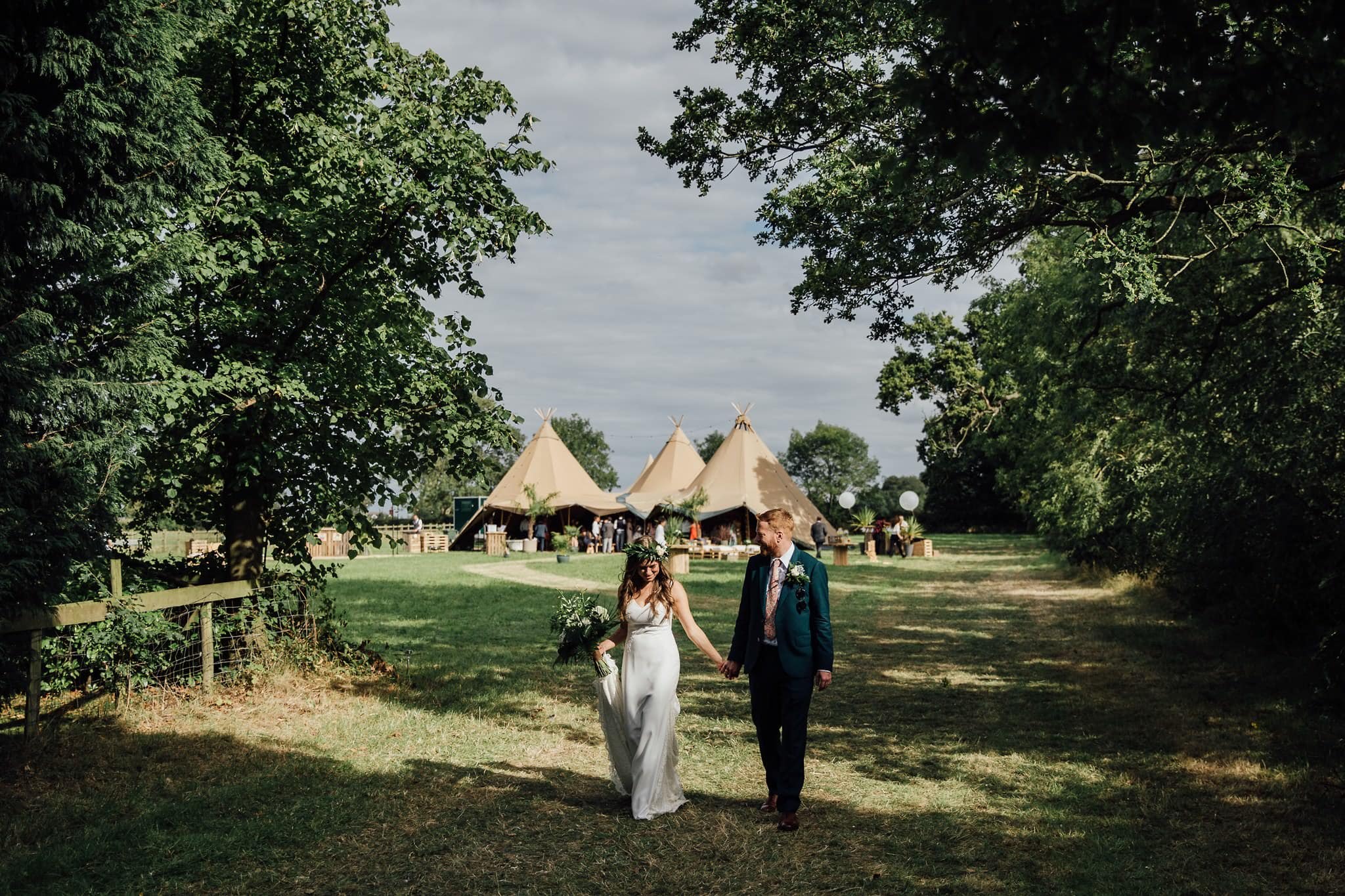 bride and groom tipi wedding portraits