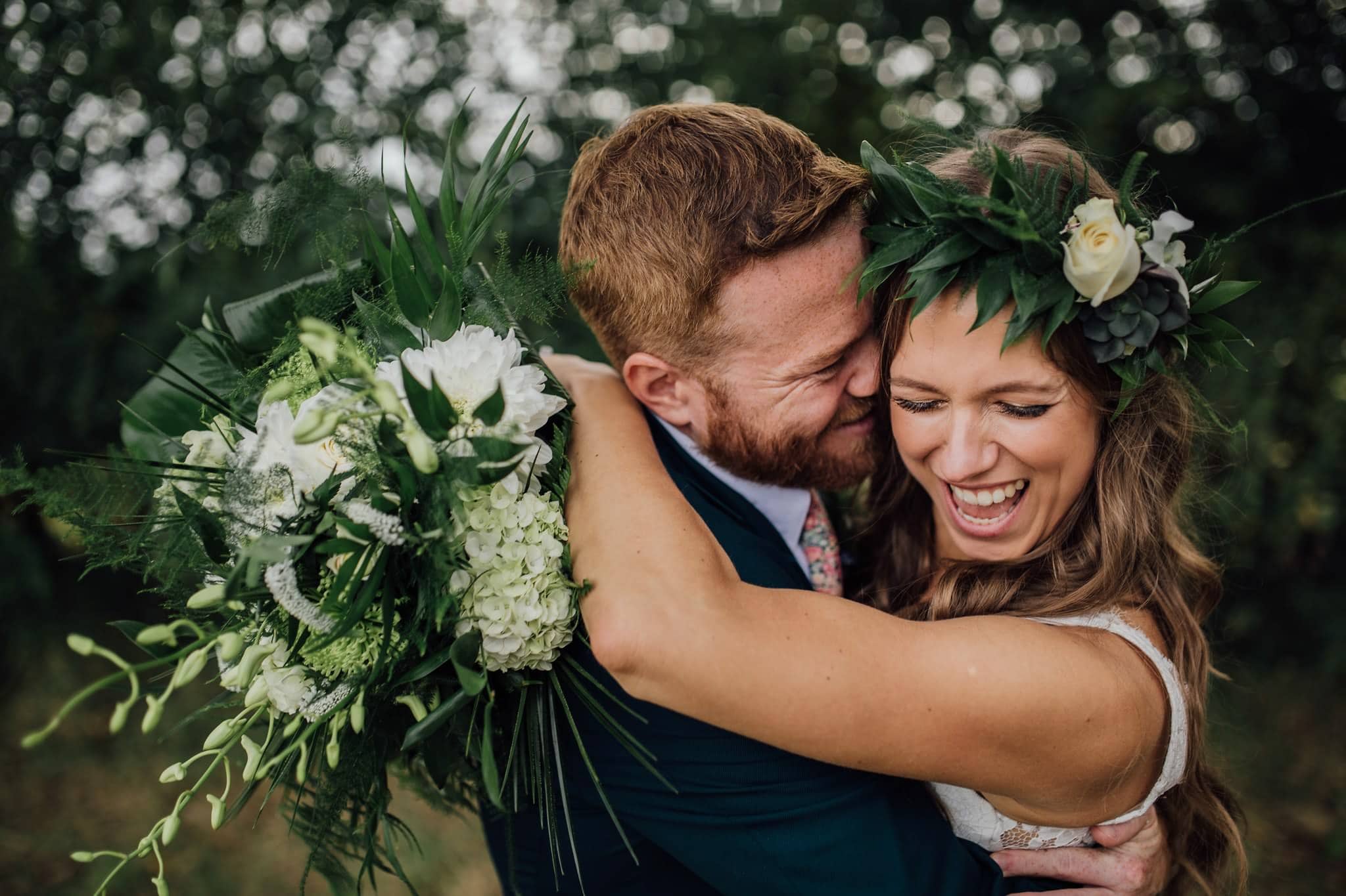 beautiful light and moment bride and groom portrait 