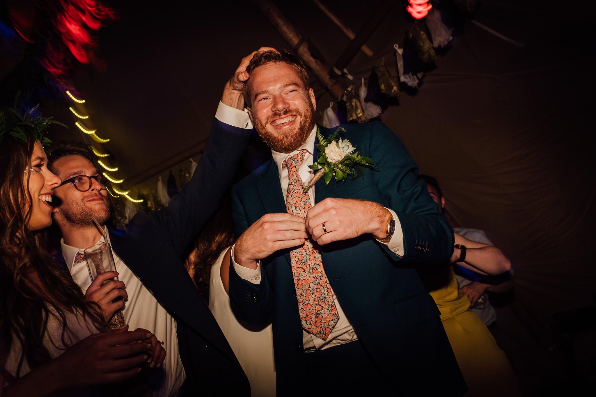 groom performing with the band