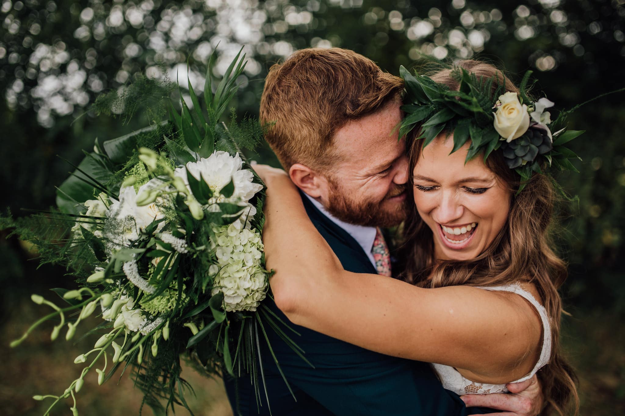 Boho Bride laughing