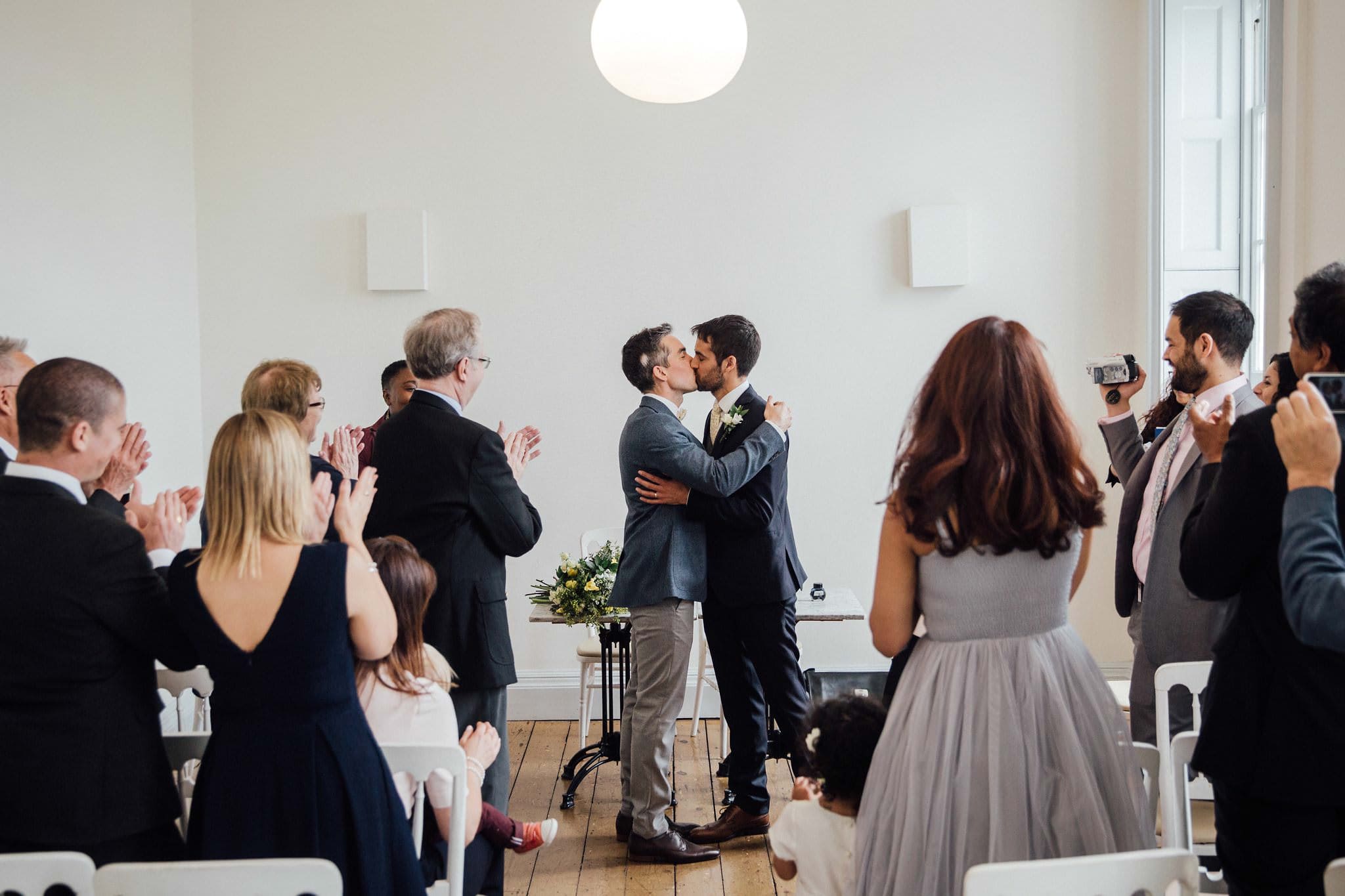 first kiss shot same sex wedding 