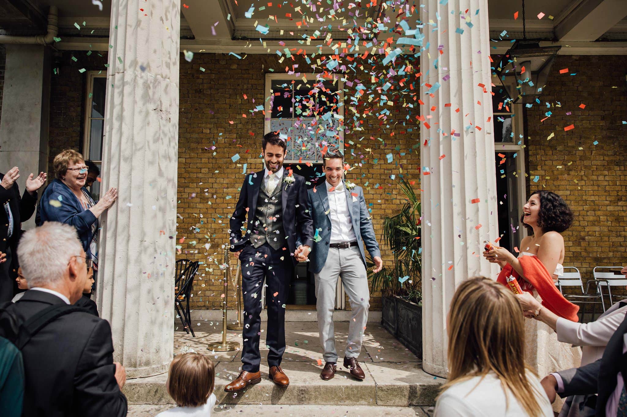 stoke newington gay wedding confetti shot