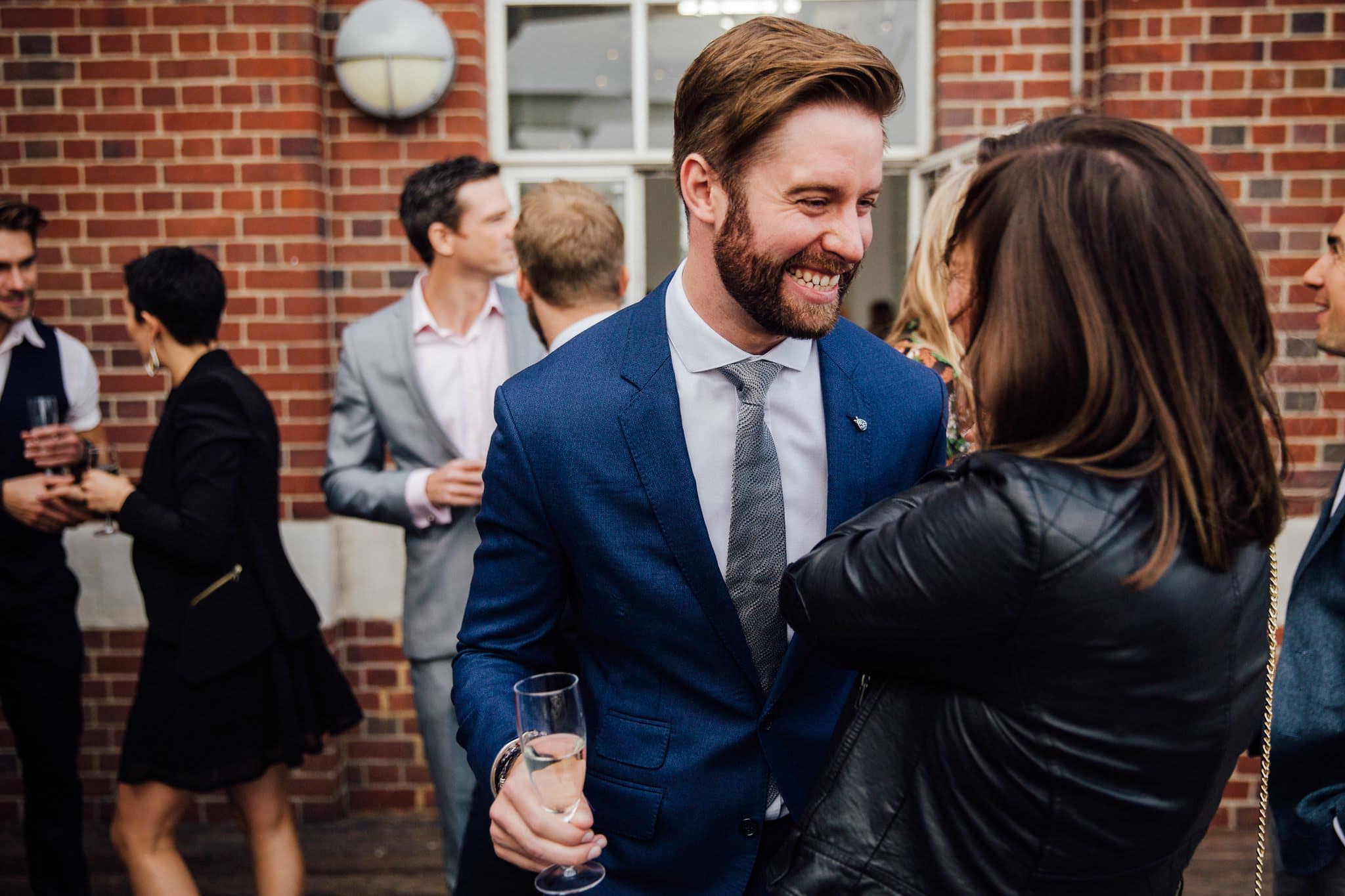 wedding guests having fun