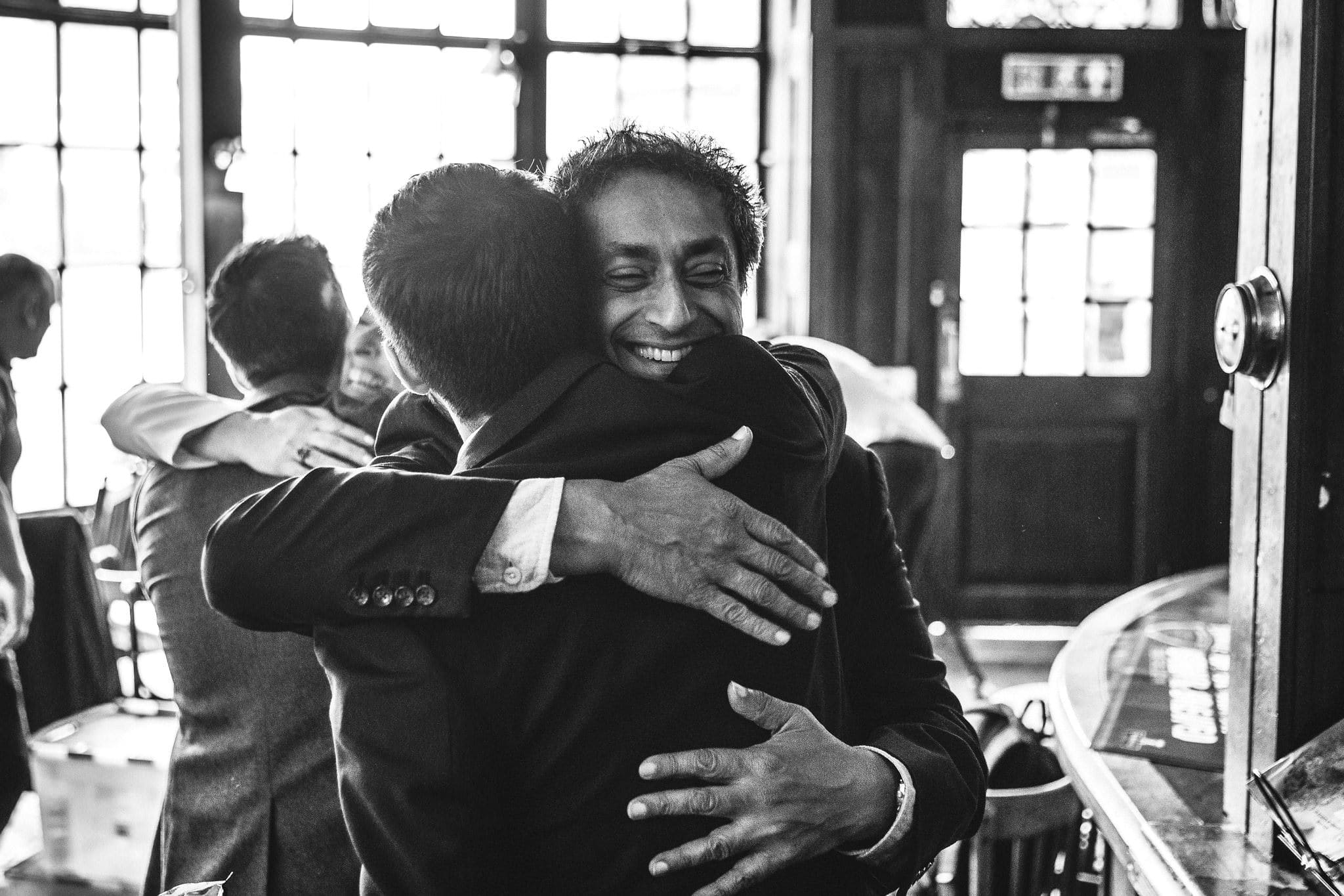 greeting the groom in a north london pub