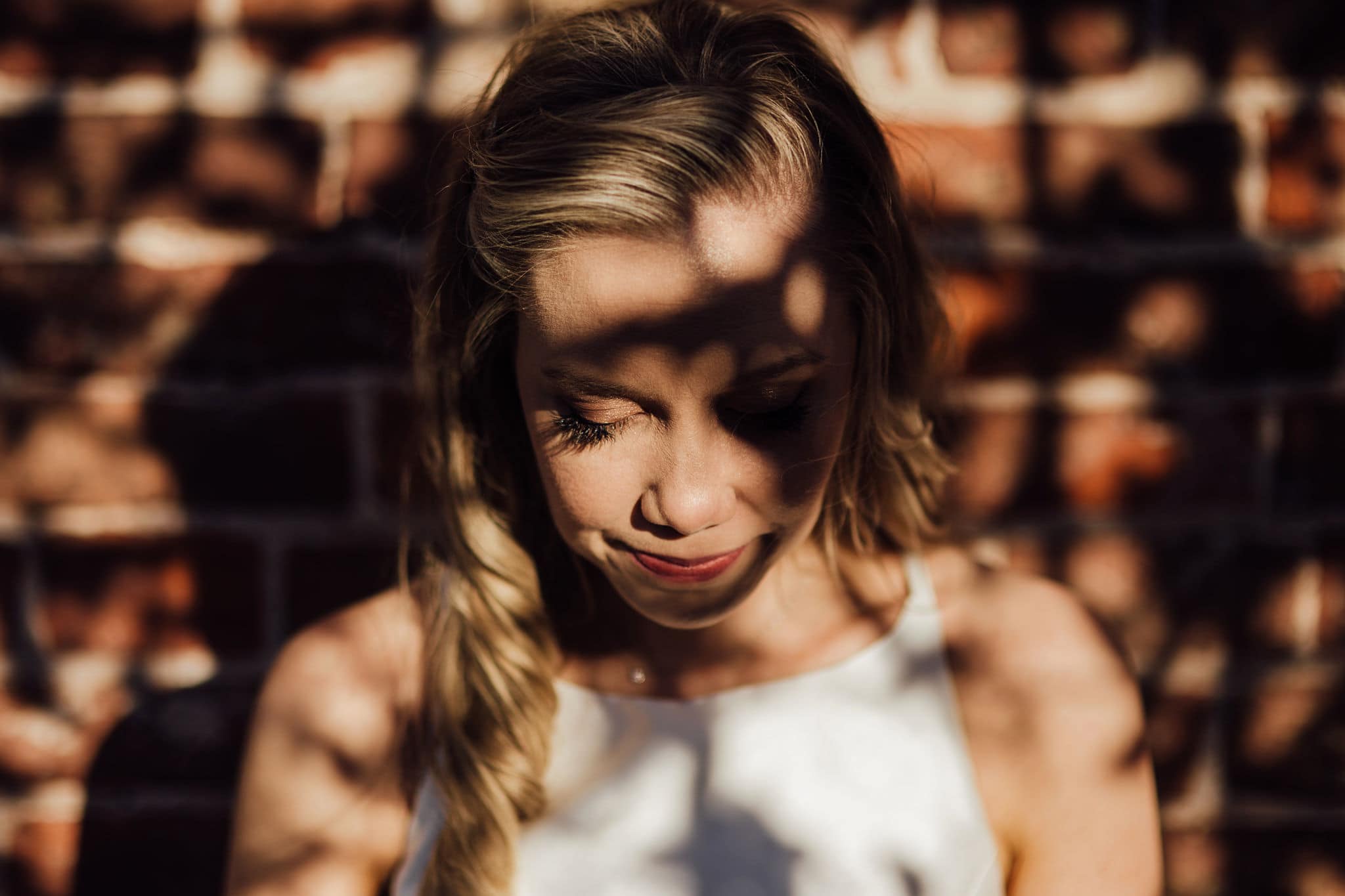 dappled light on bride