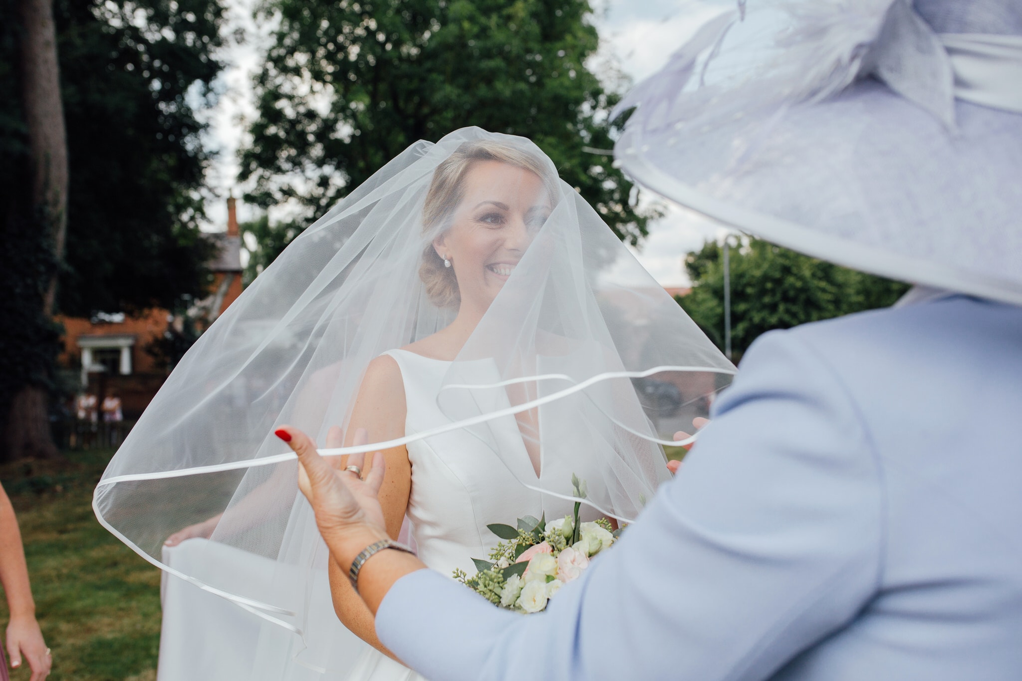 bride smiling veil