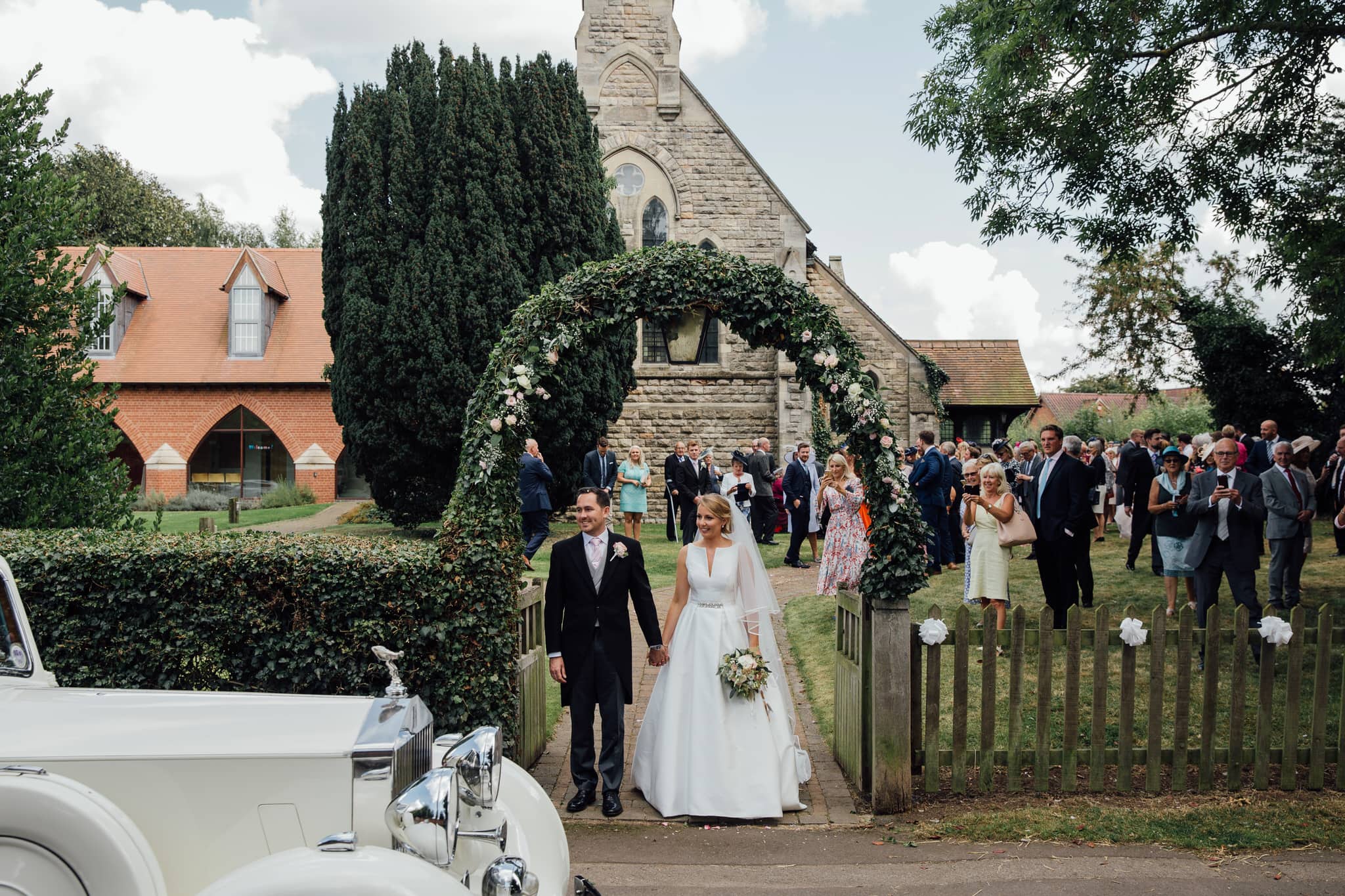 wedding exit after church