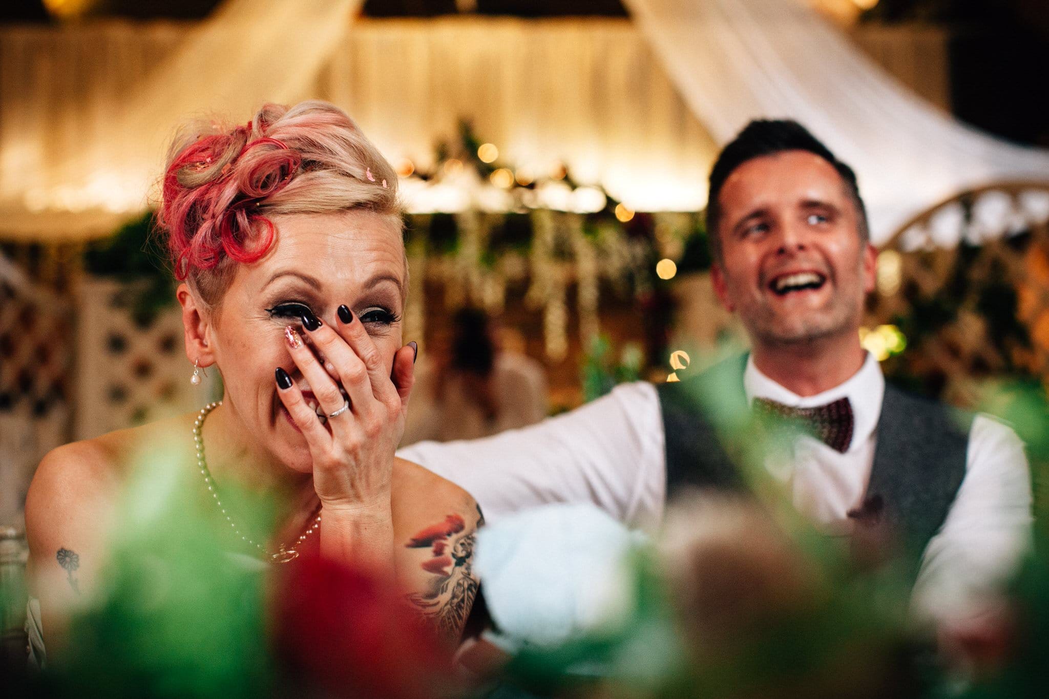 bride laughing speeches