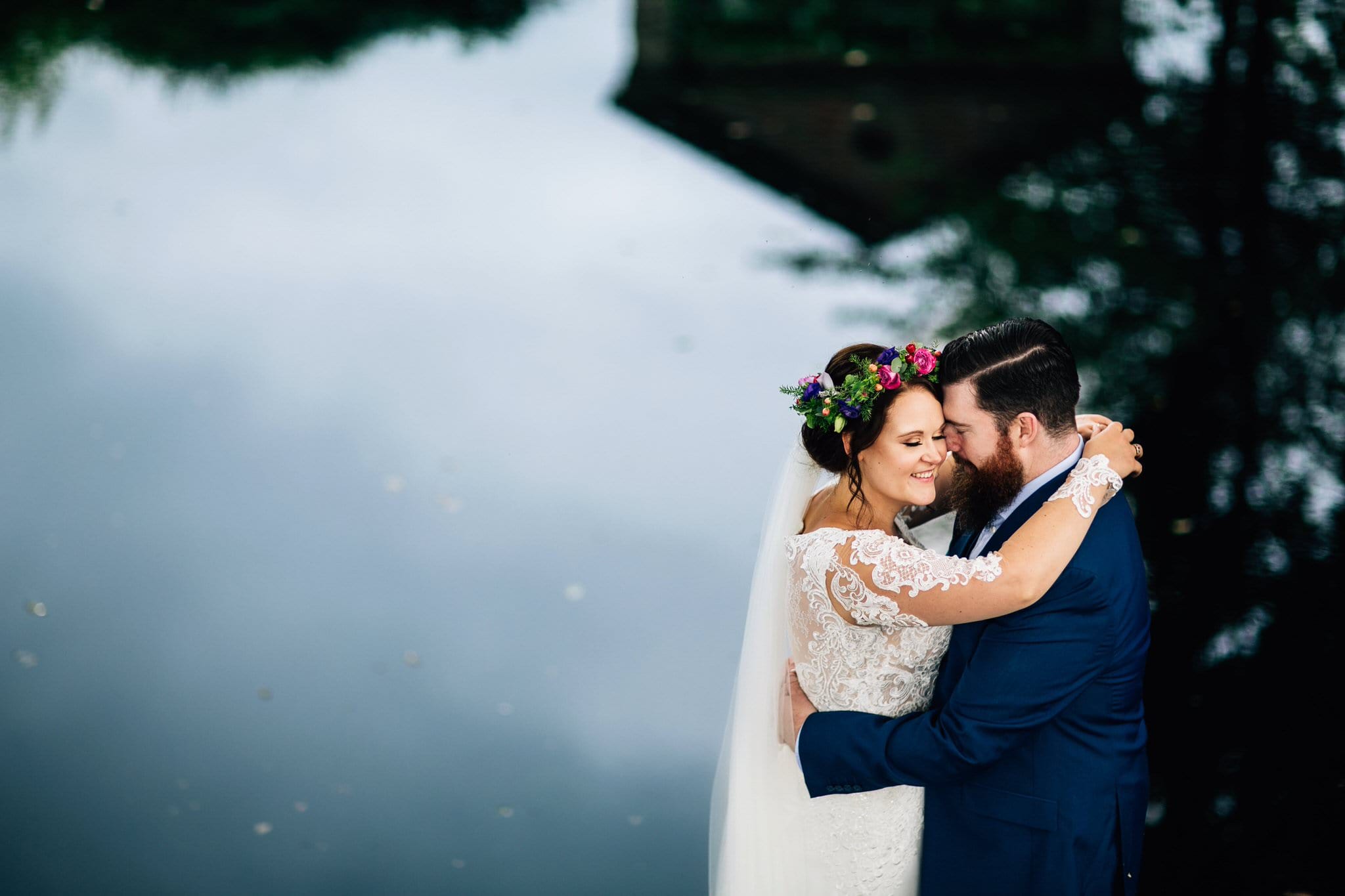 lake wedding photo