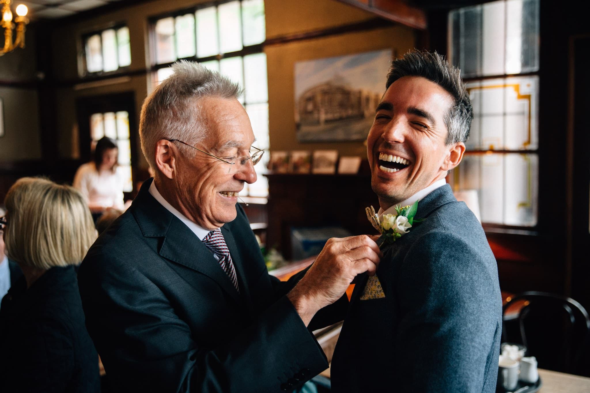 father son flower wedding