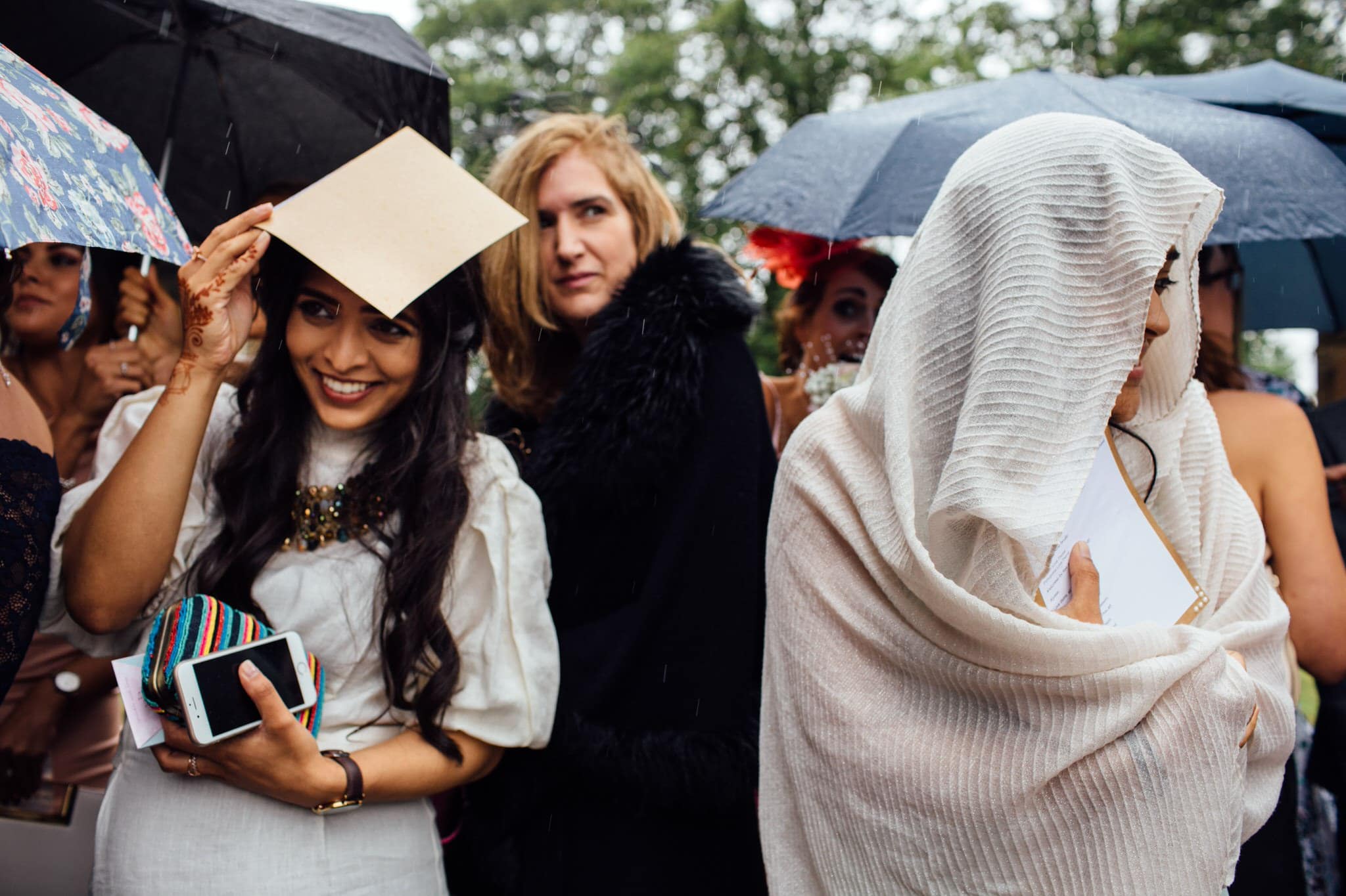 english rainy wedding