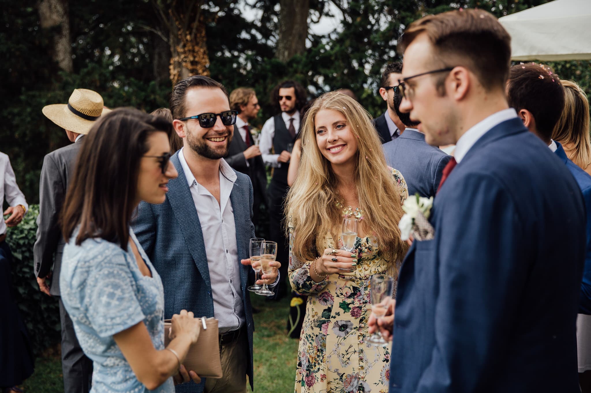 reception drinks at Castello di Bibbione