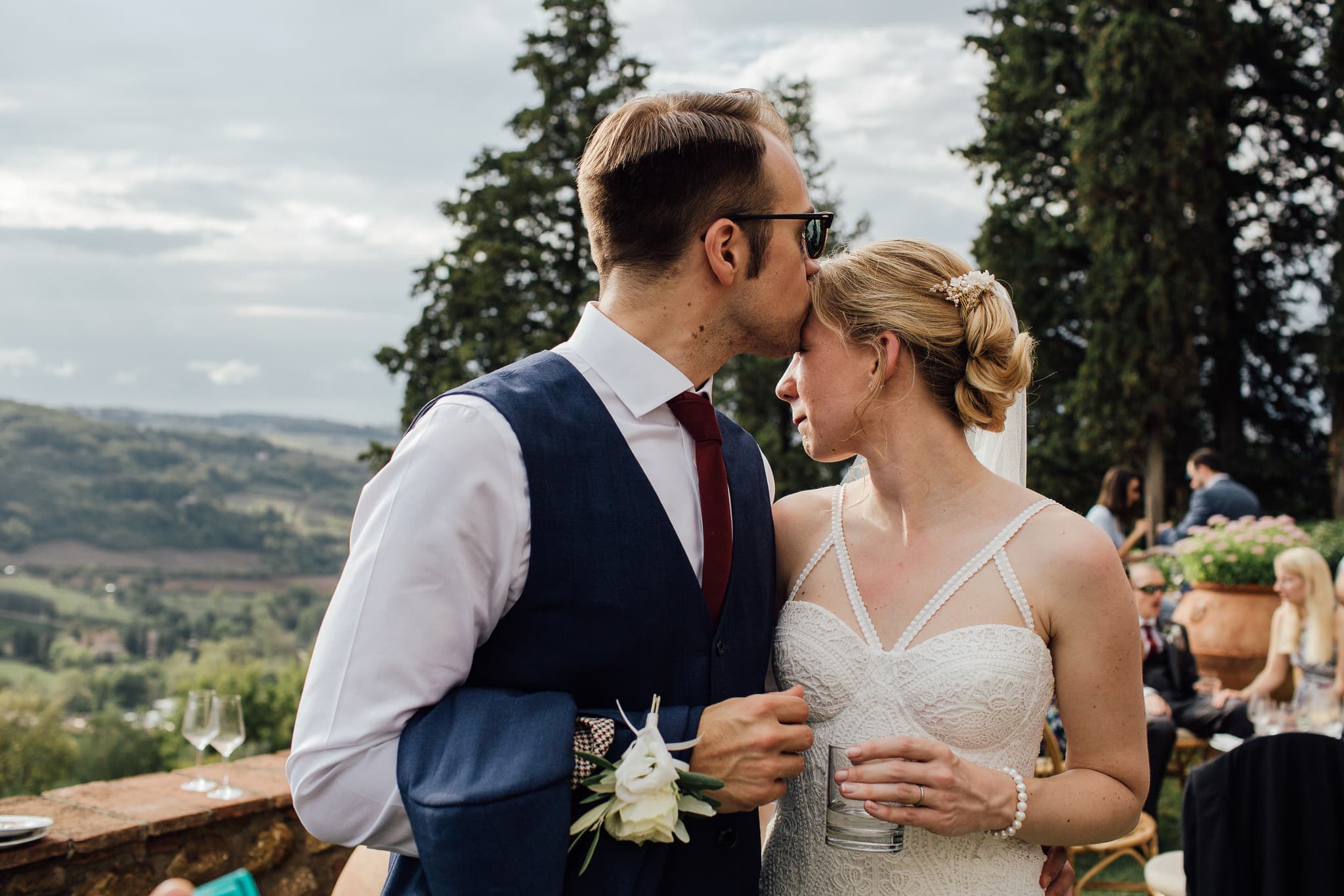 stolen kiss bride and groom