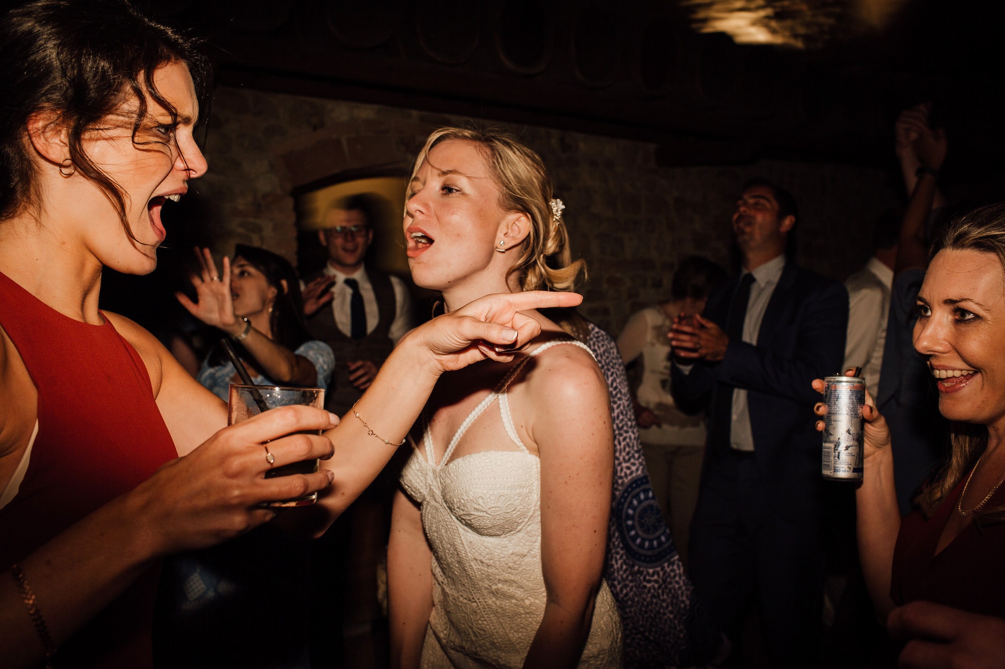 bride dancing at Castello di Bibbione