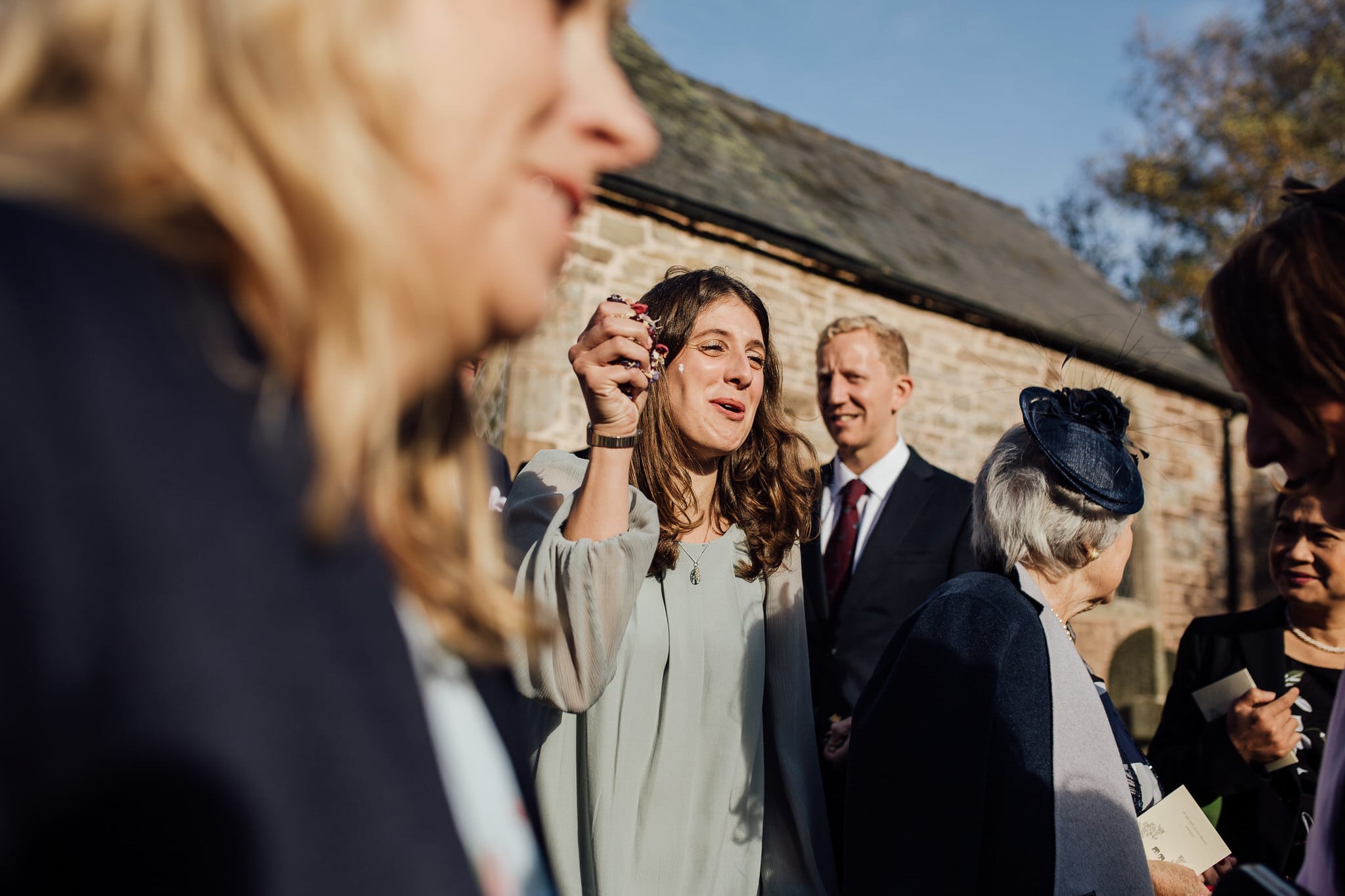 guest waiting to throw confetti