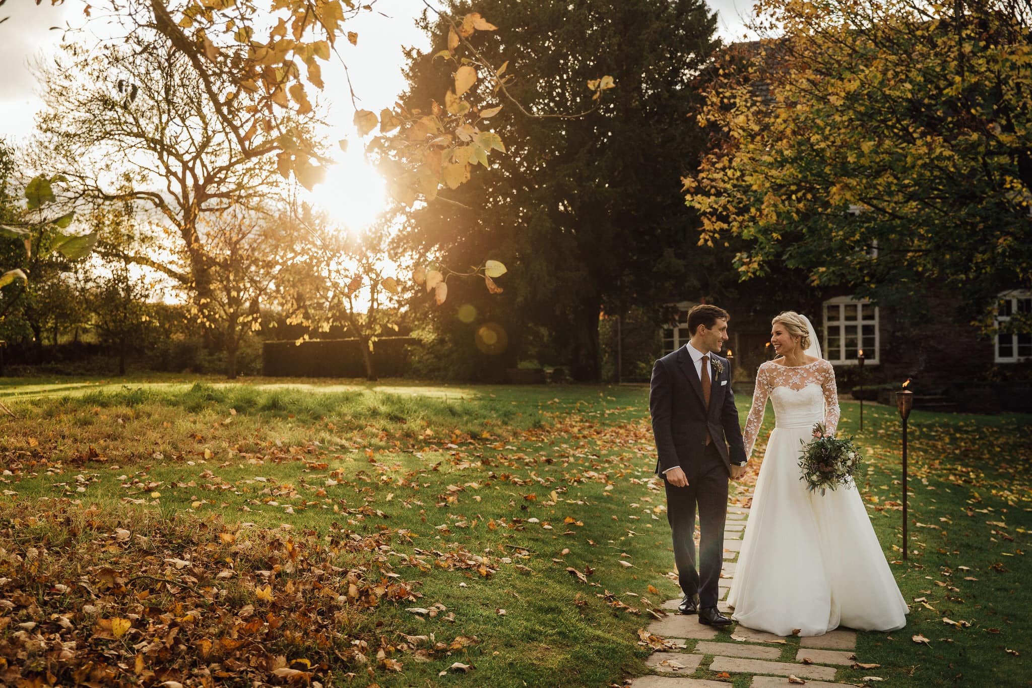 evening sun at Dewsall Court