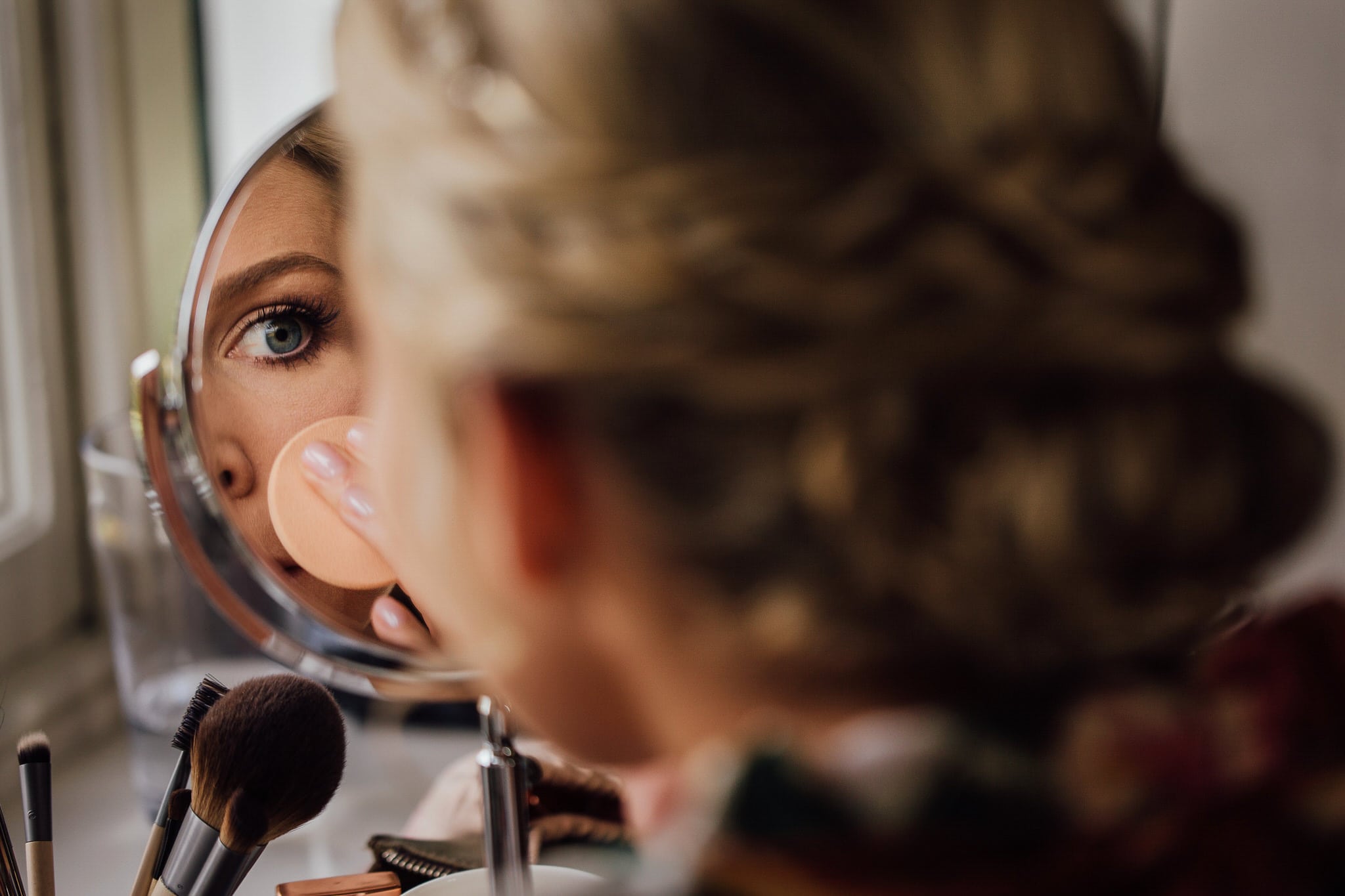 bridal make up reflection