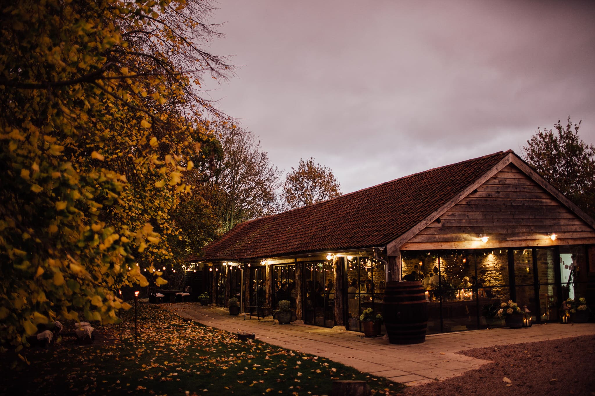 reception barn at Dewsall Court