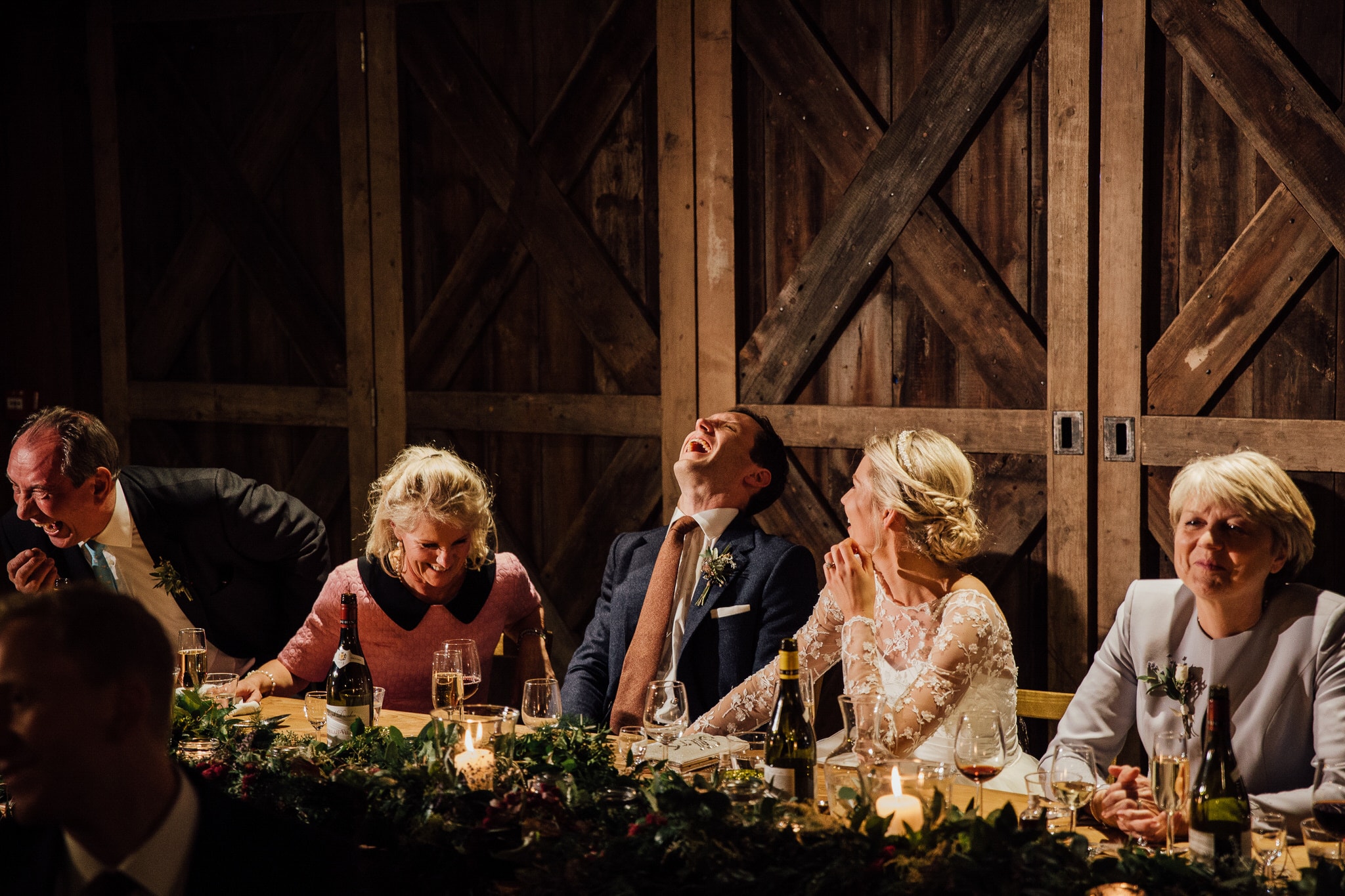 top table react to the best man's speech