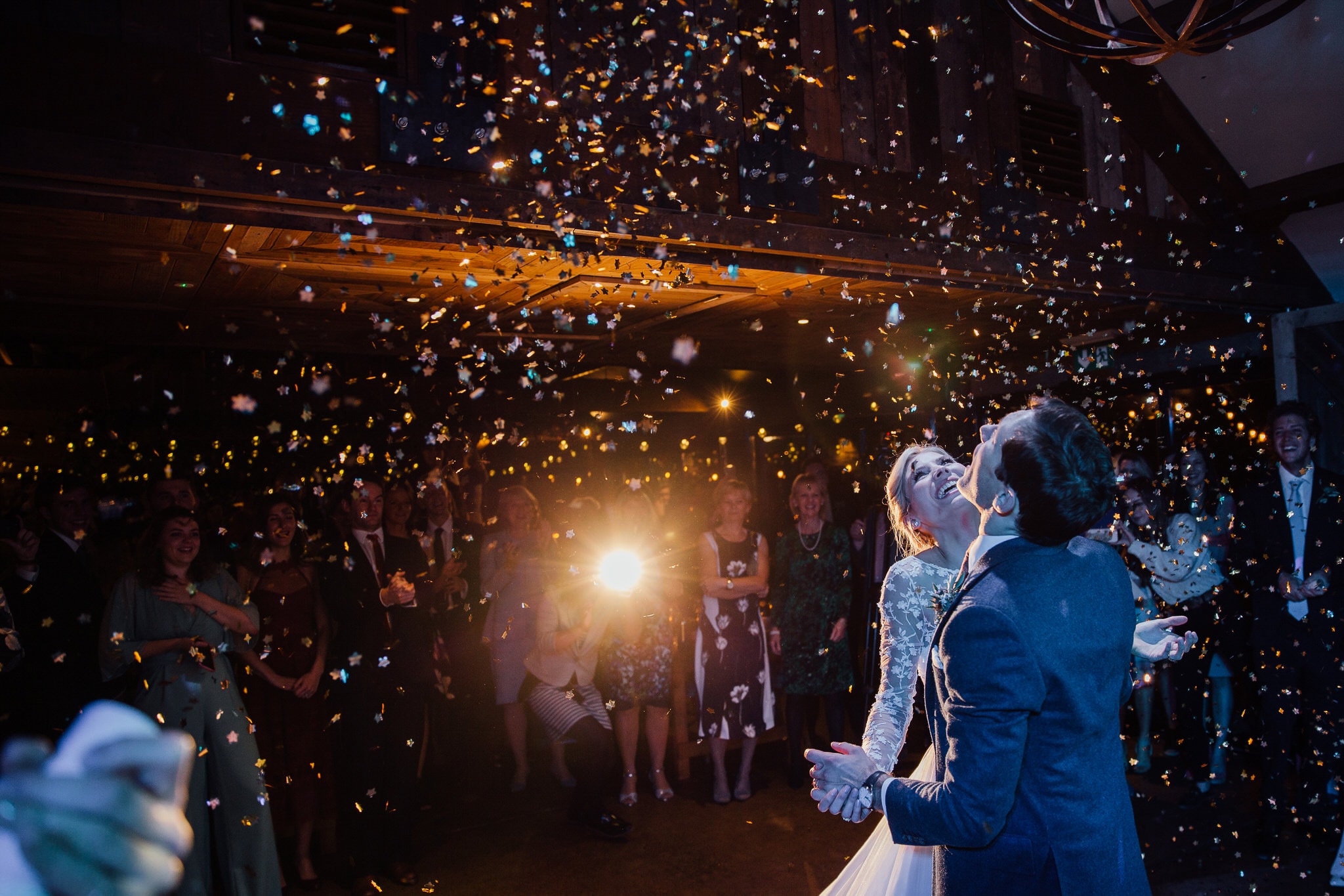 first dance with confetti cannon 
