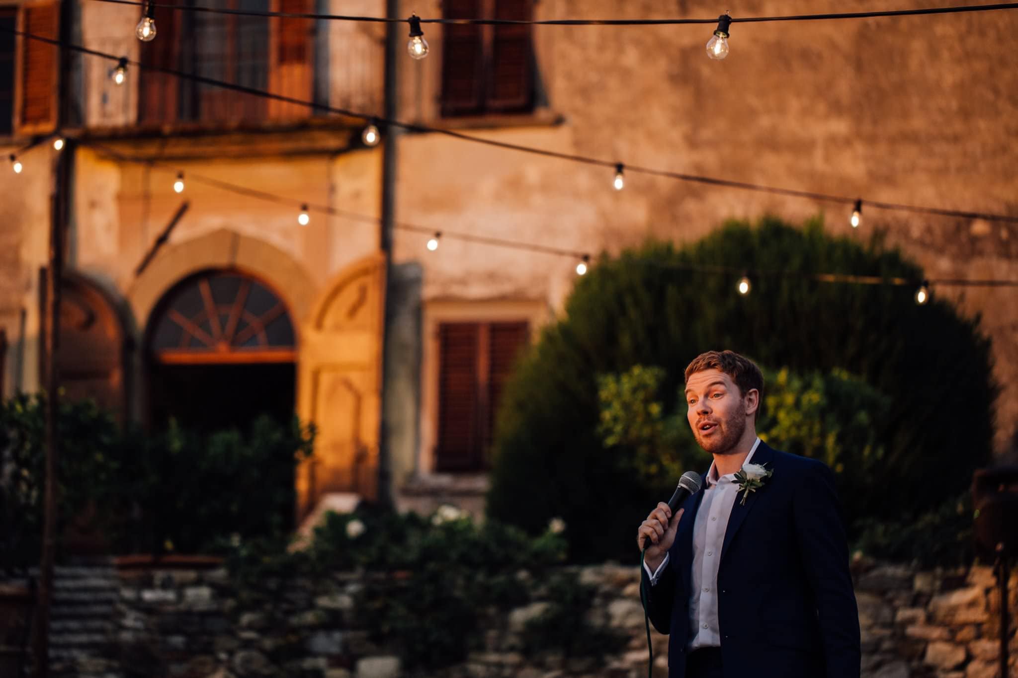 groom lit by the sun