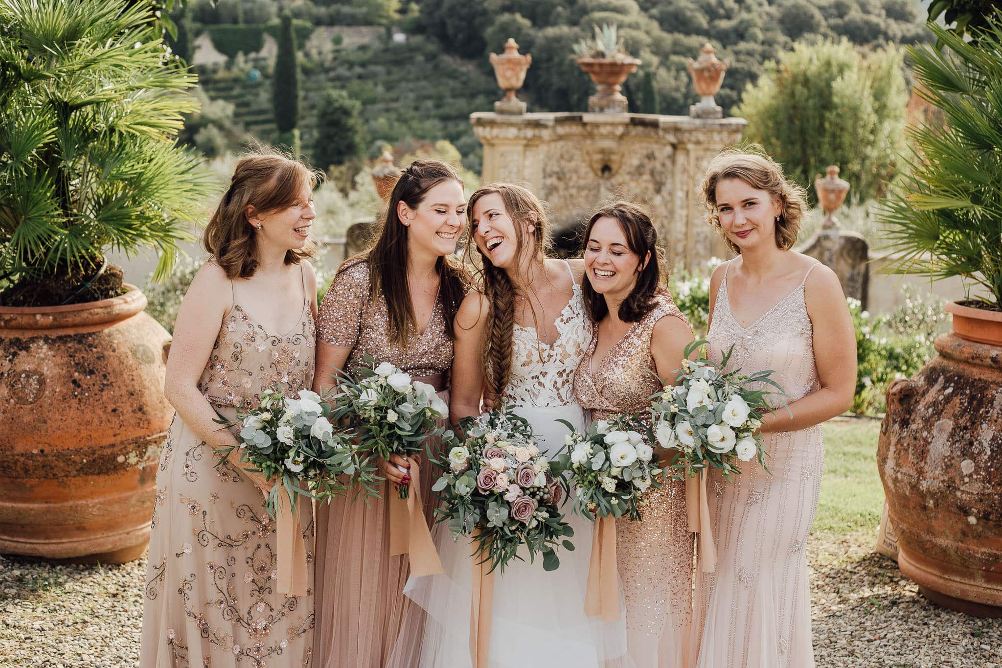 bride and bridesmaids florence wedding, italy