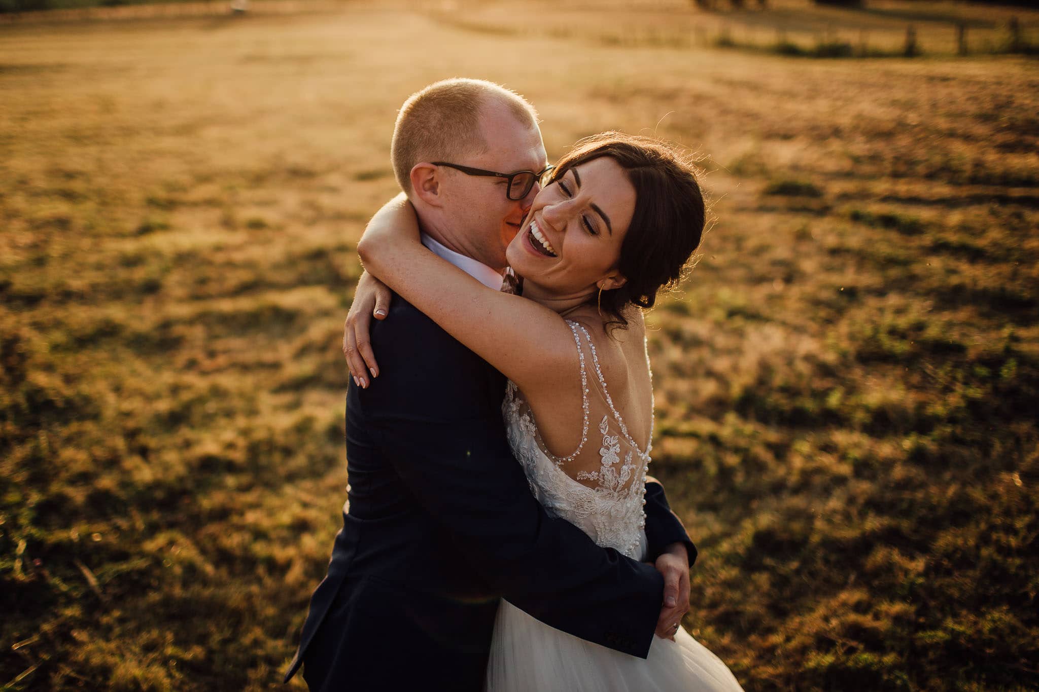 golden hour natural wedding portrait