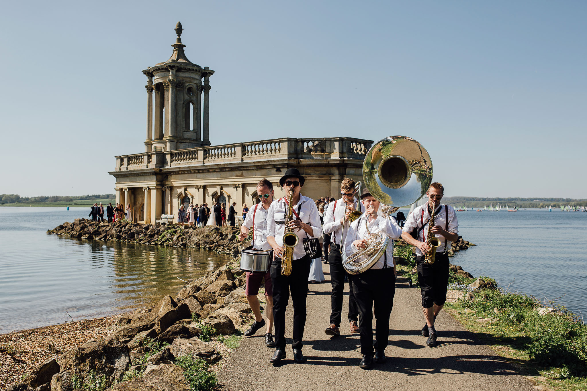 brass wedding band at normanton church on rutland water