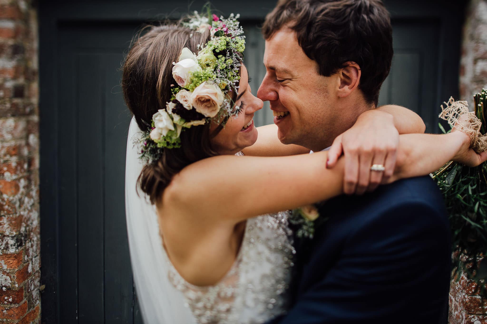 gorgeous bride and groom at kelmarsh hall