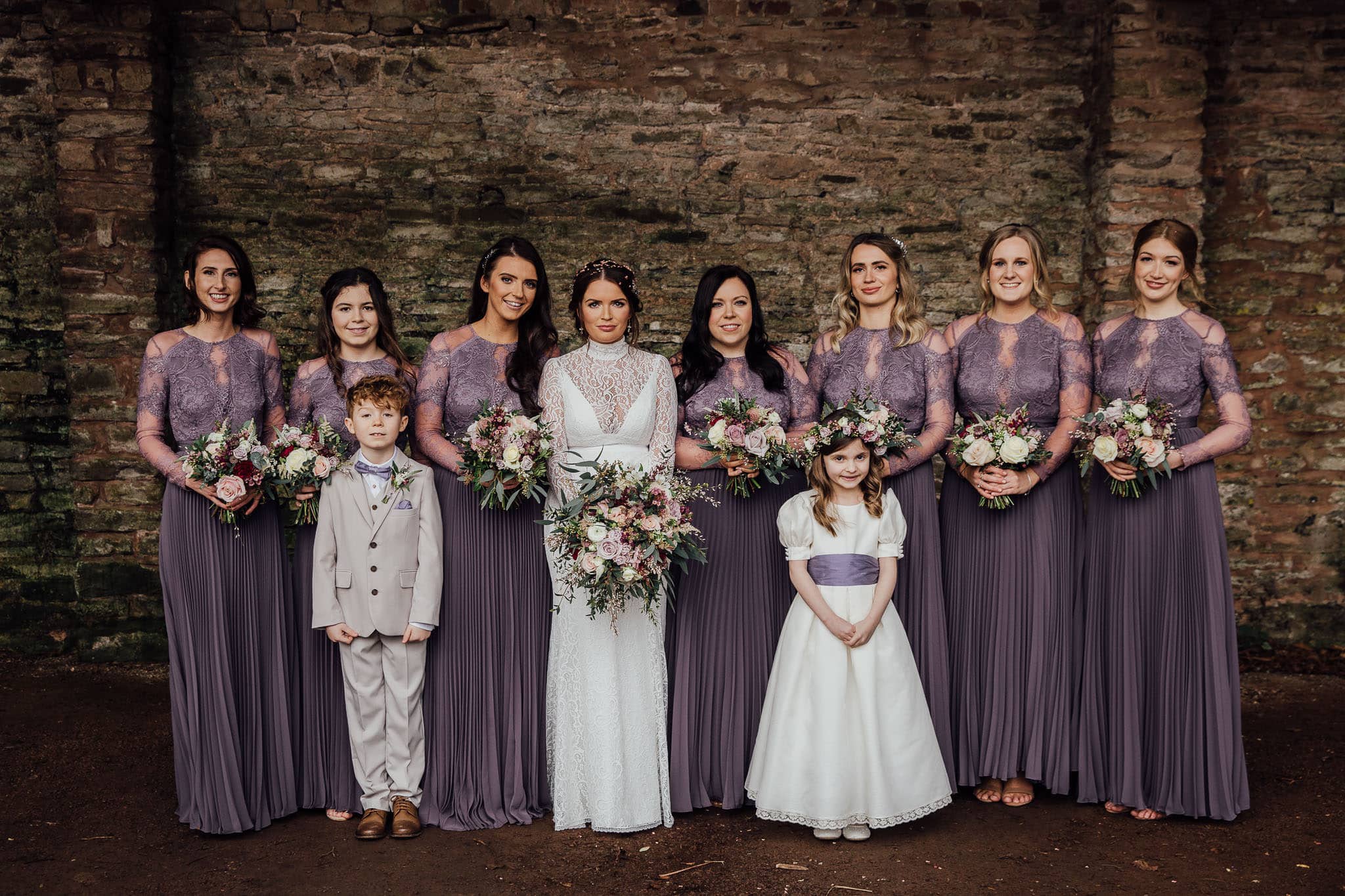 bridal party lilac bridesmaids