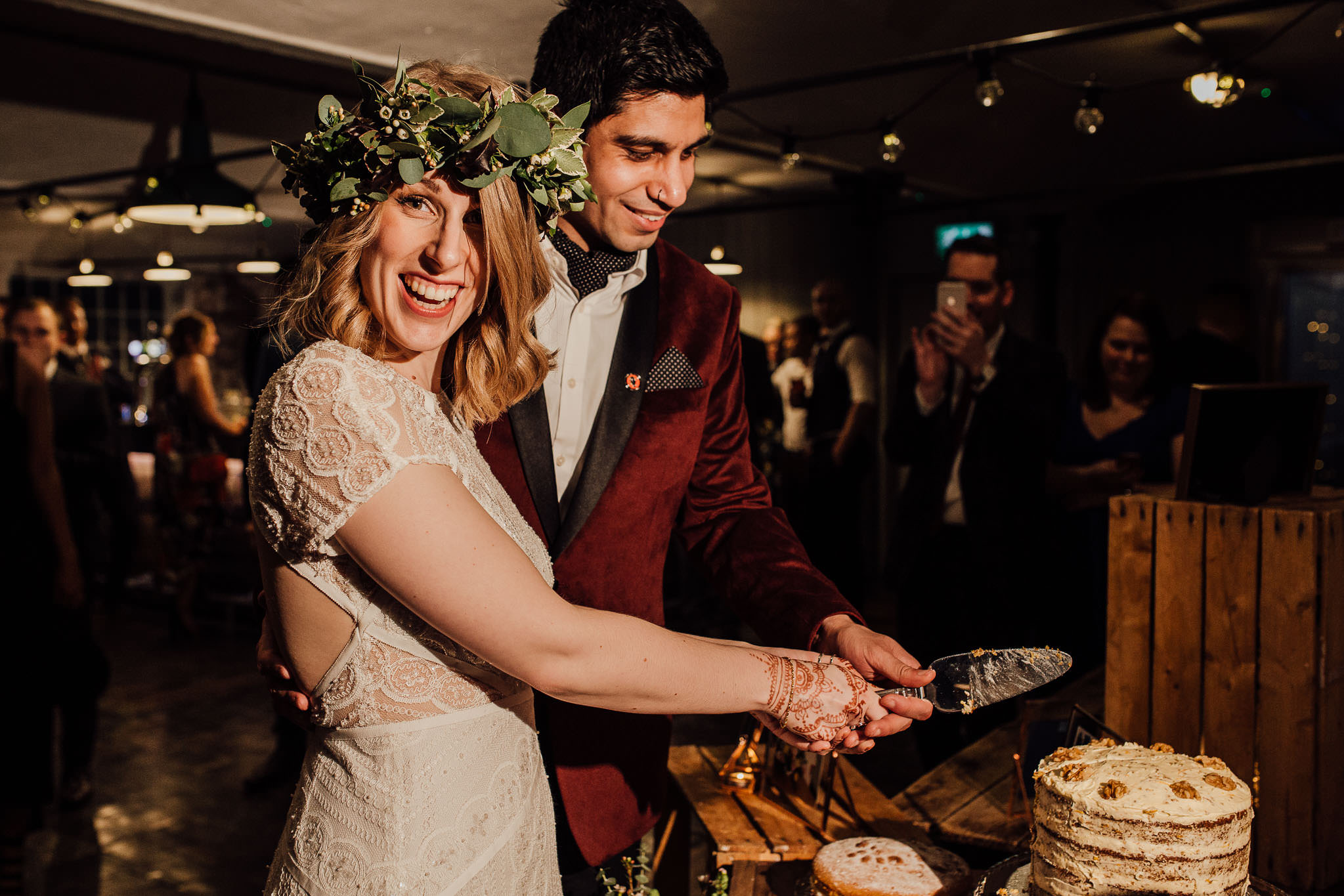 cake cut homemade wedding cake