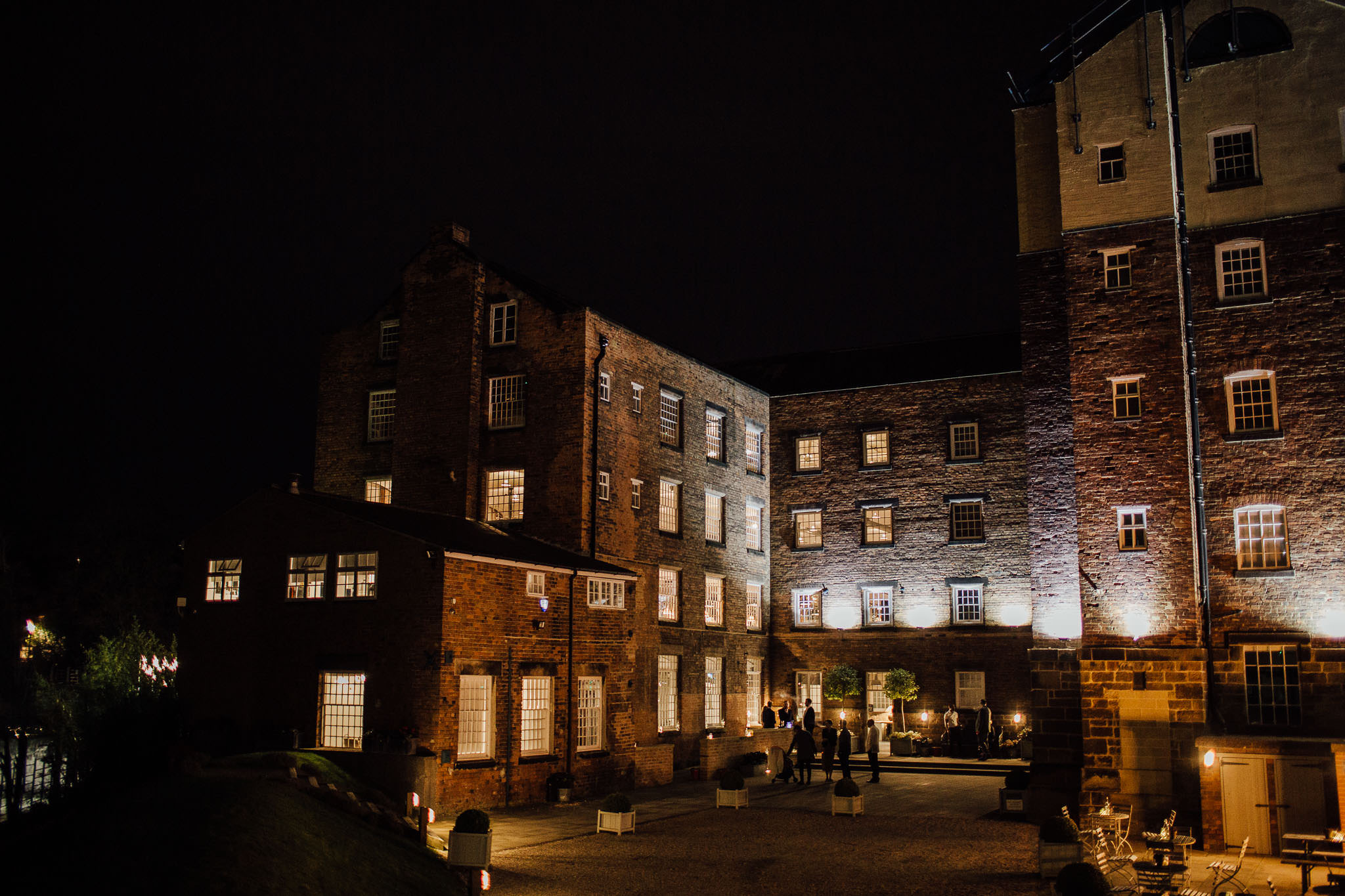 the west mill at night time