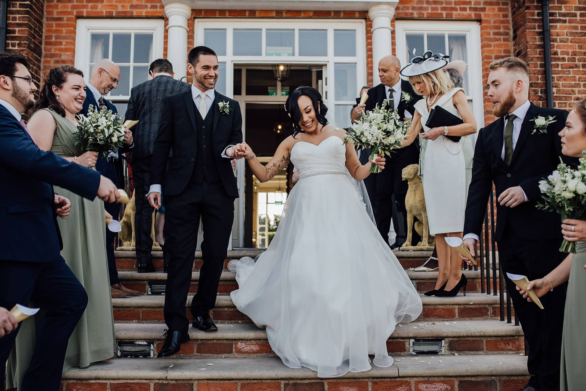 bride and groom at the kedleston country house wedding venue