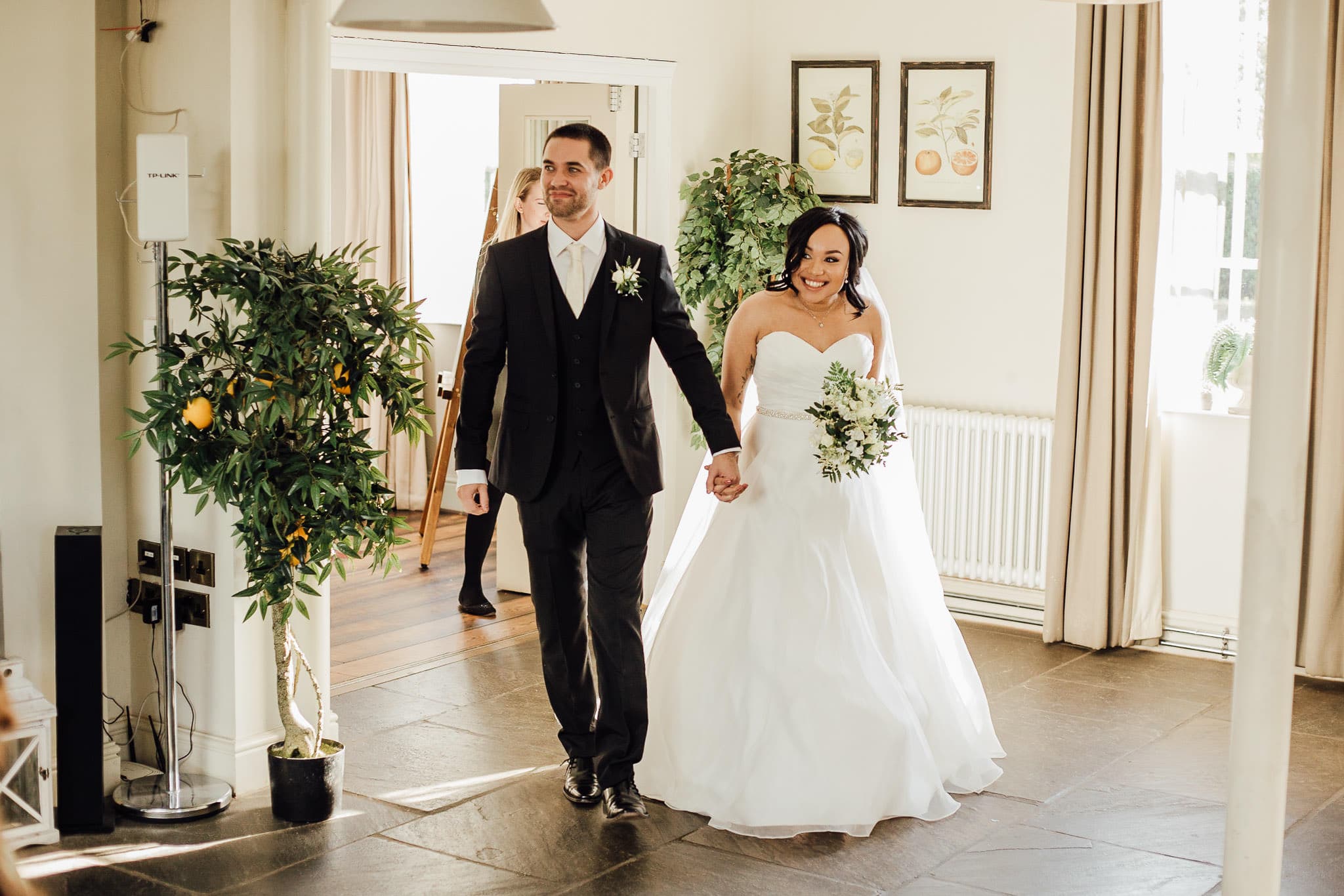 bride and groom at kedleston