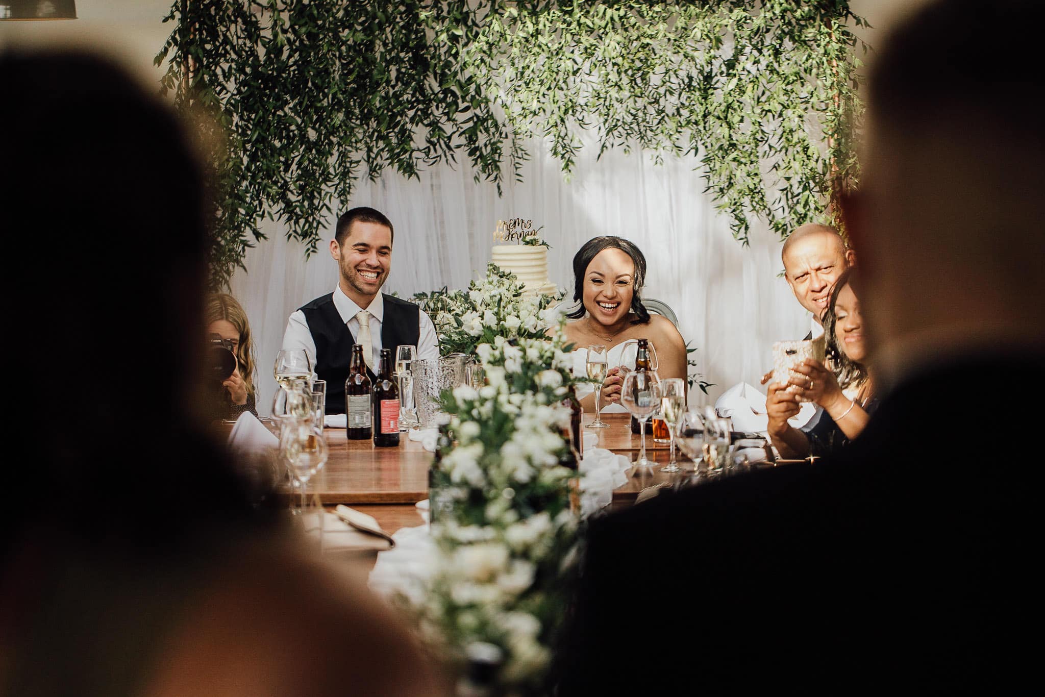 foliage in wedding breakfast room