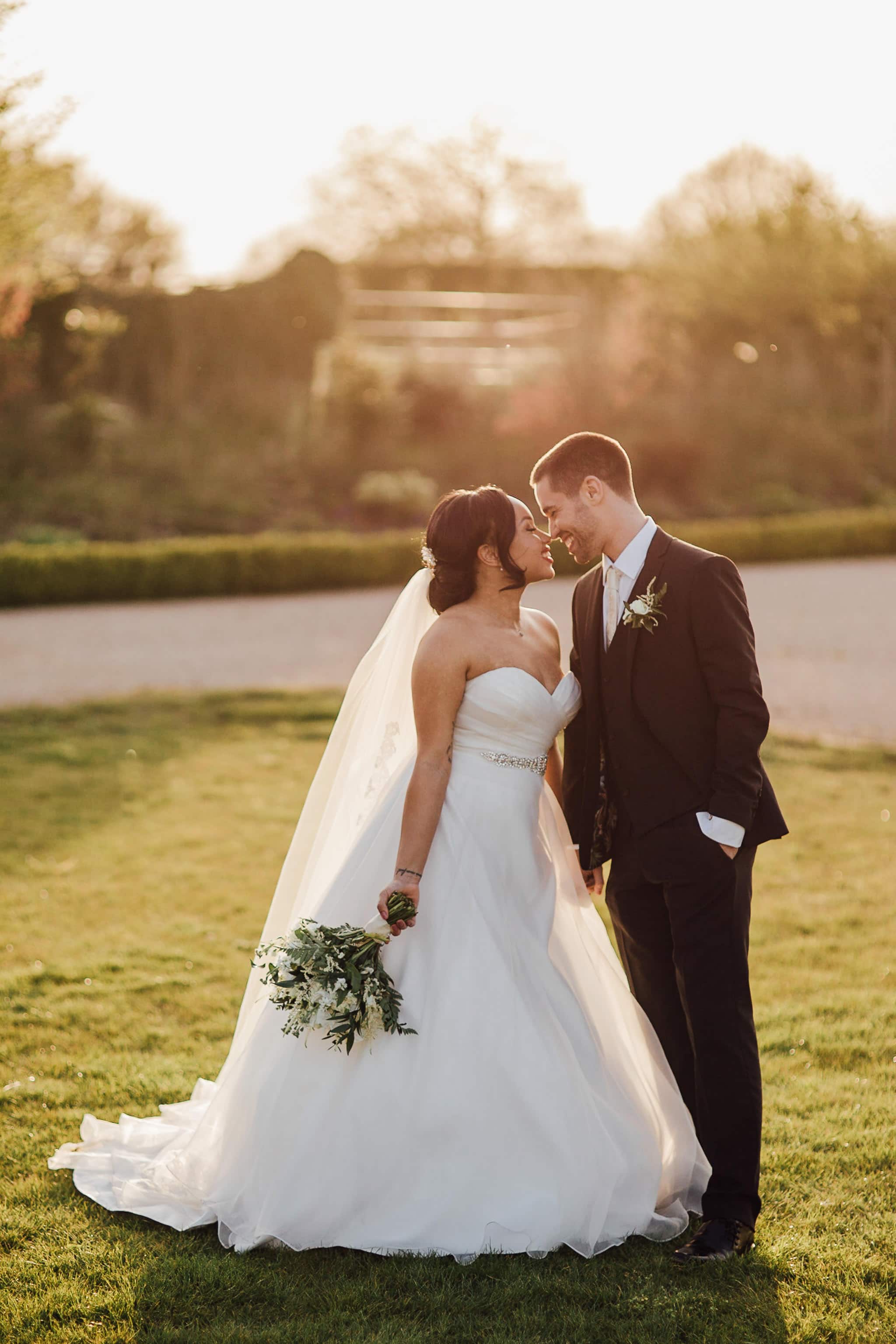 bride and groom portrait at kedleston country house wedding