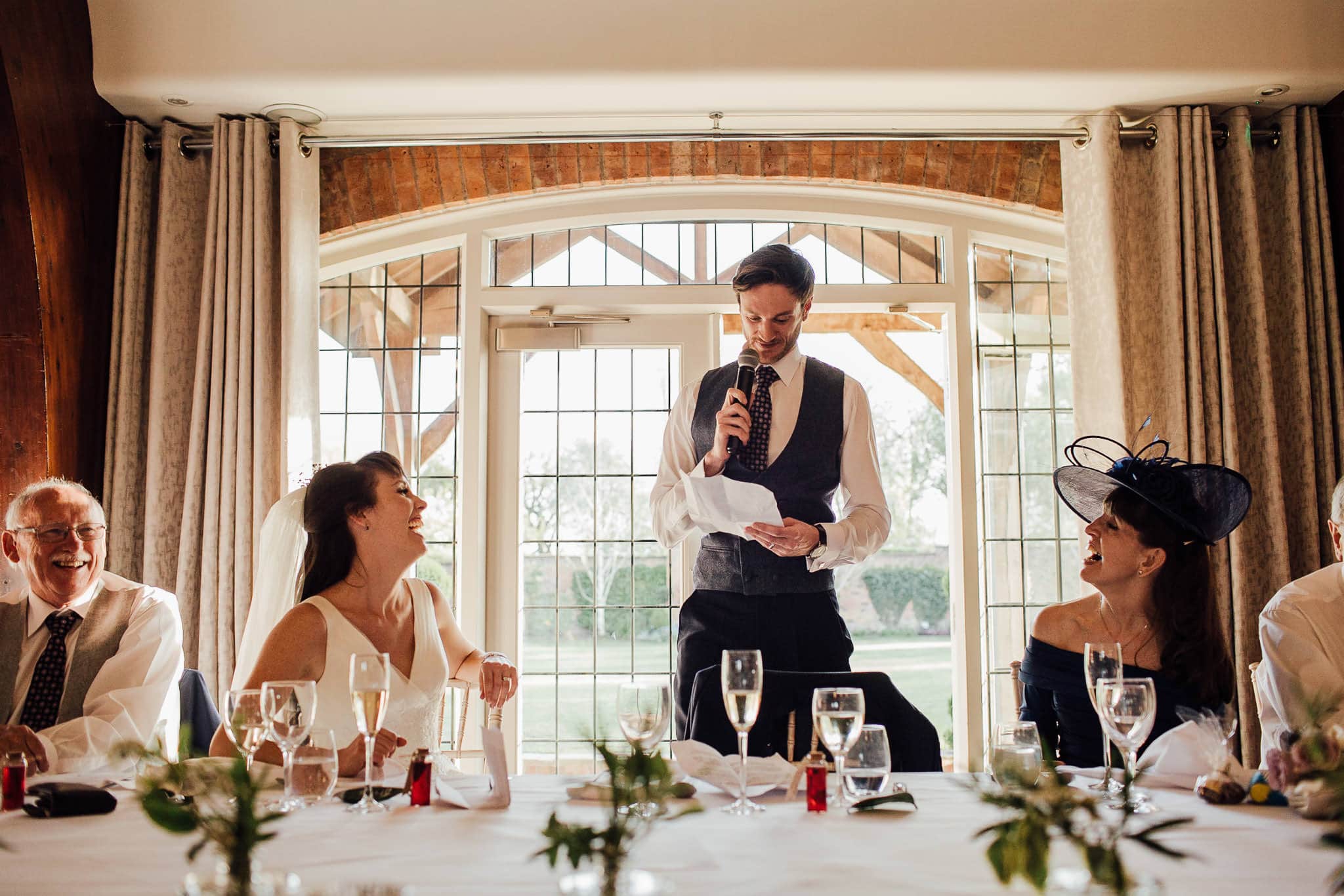 speeches at Colshaw Hall wedding