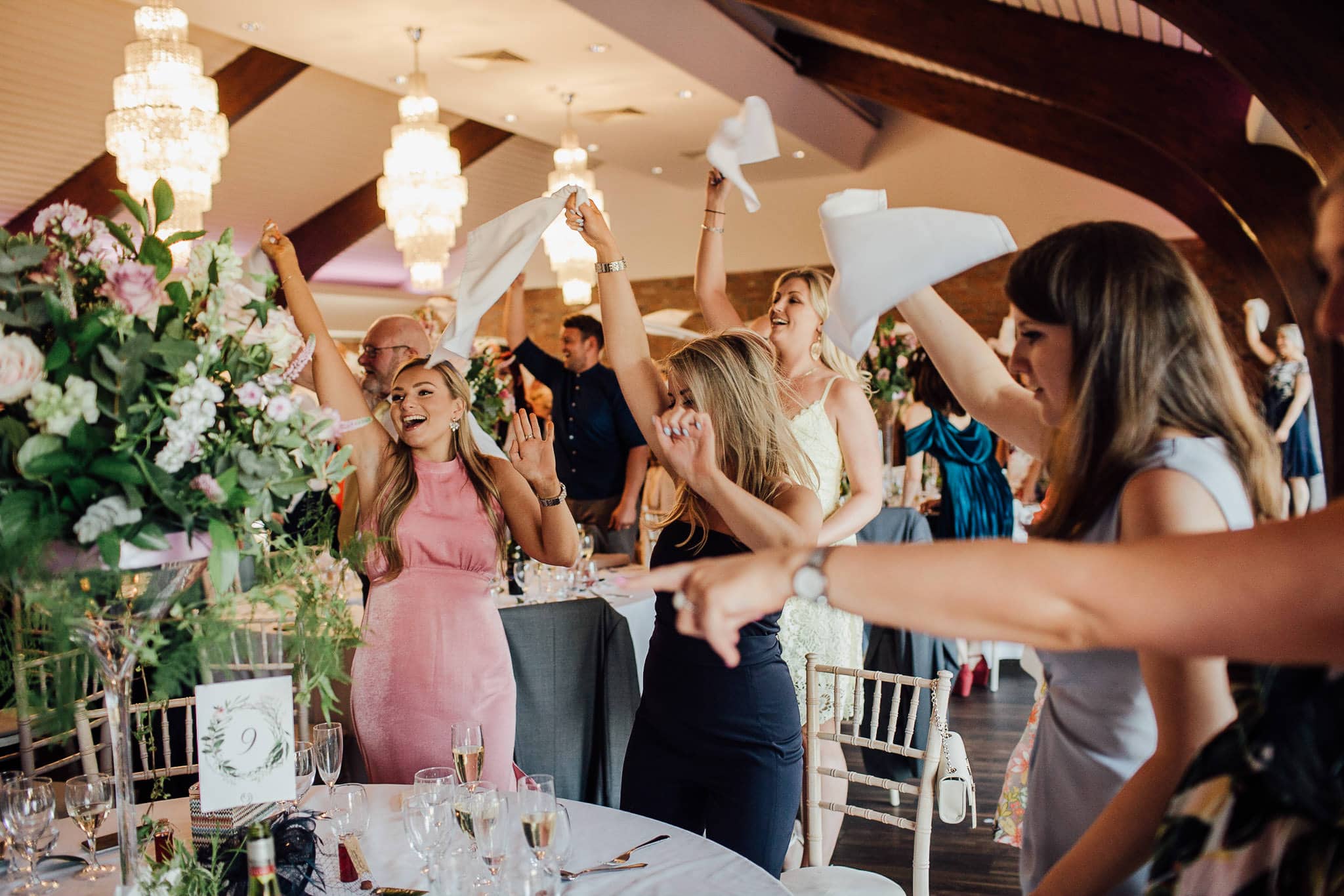 guests partying during wedding breakfast