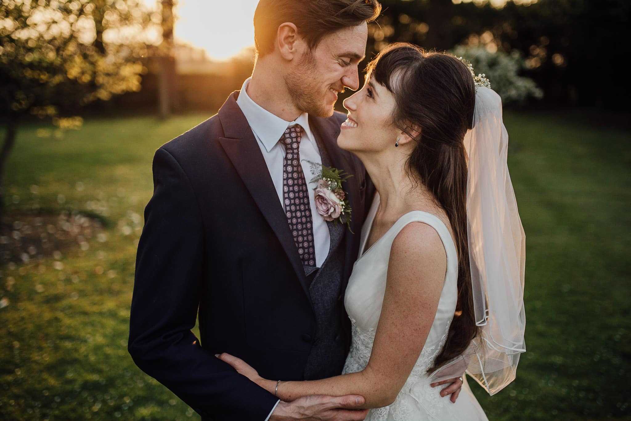 golden hour wedding portraits