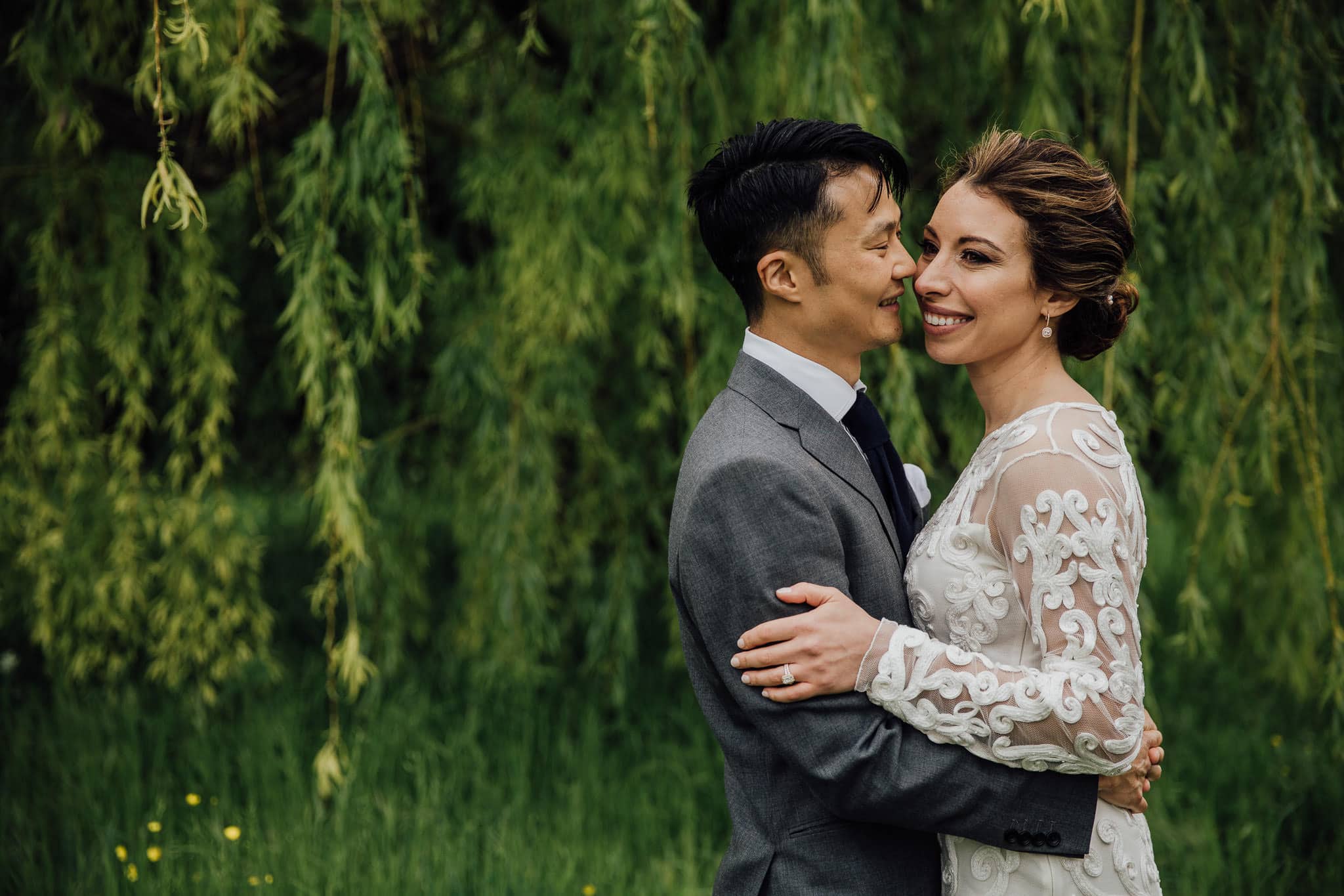 beautiful portrait of bride and groom