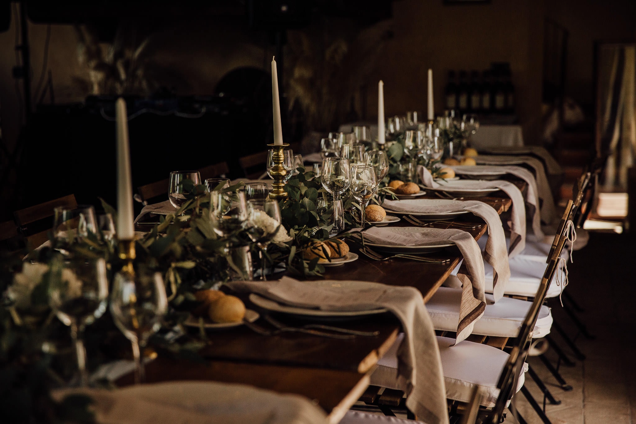 green and white table decor Italian wedding