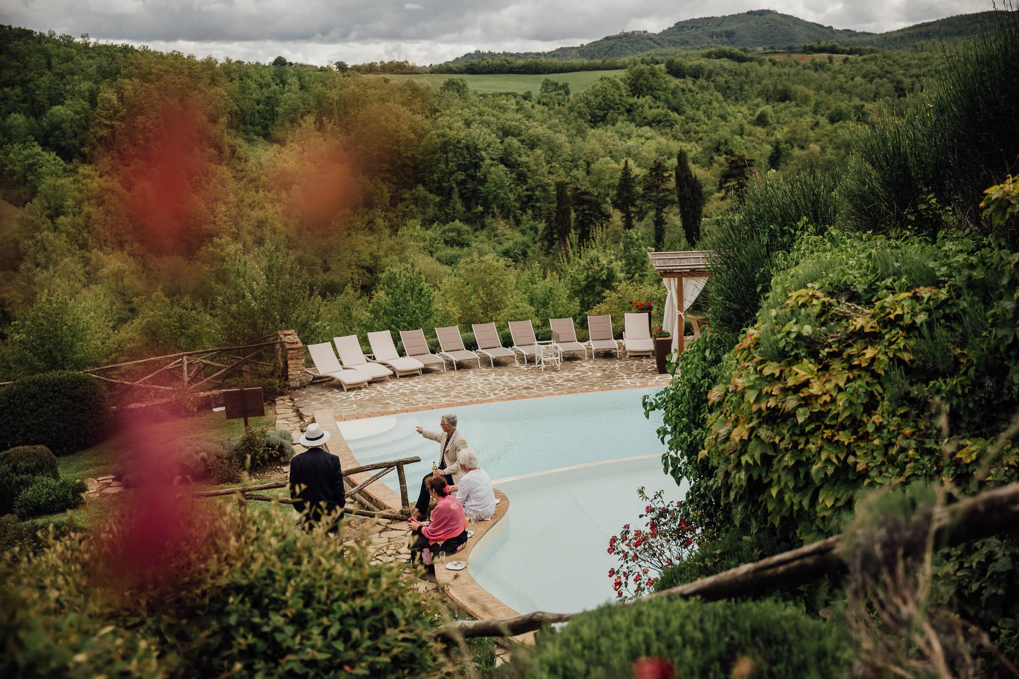 beautiful pool at Tuscan wedding Villa