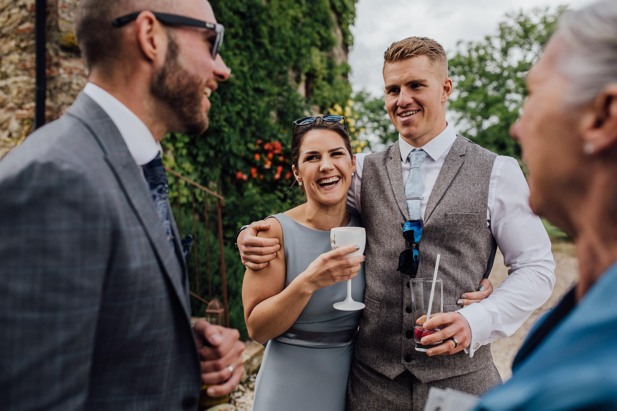 bridesmaid laughing