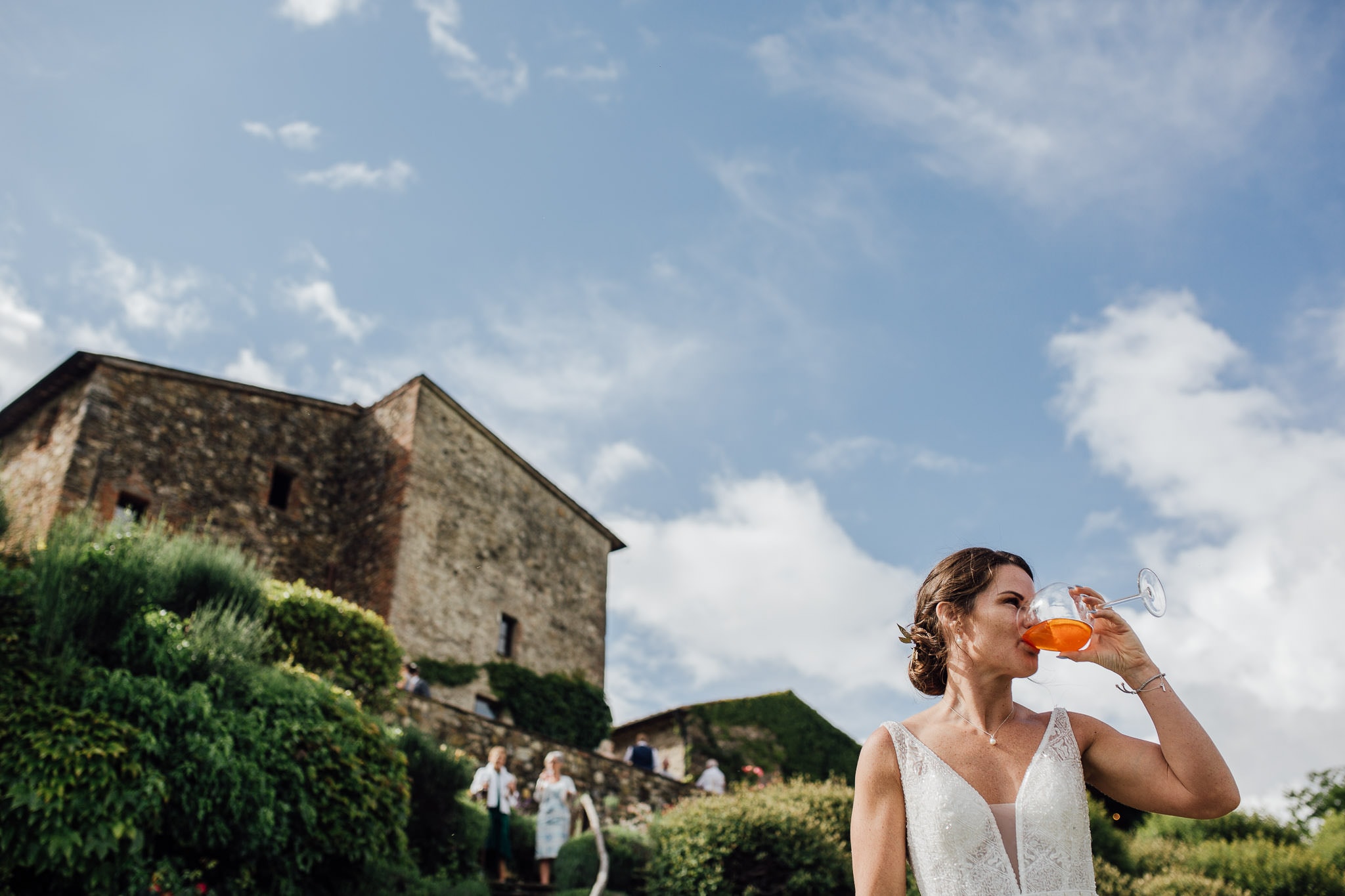 bride and blue sky